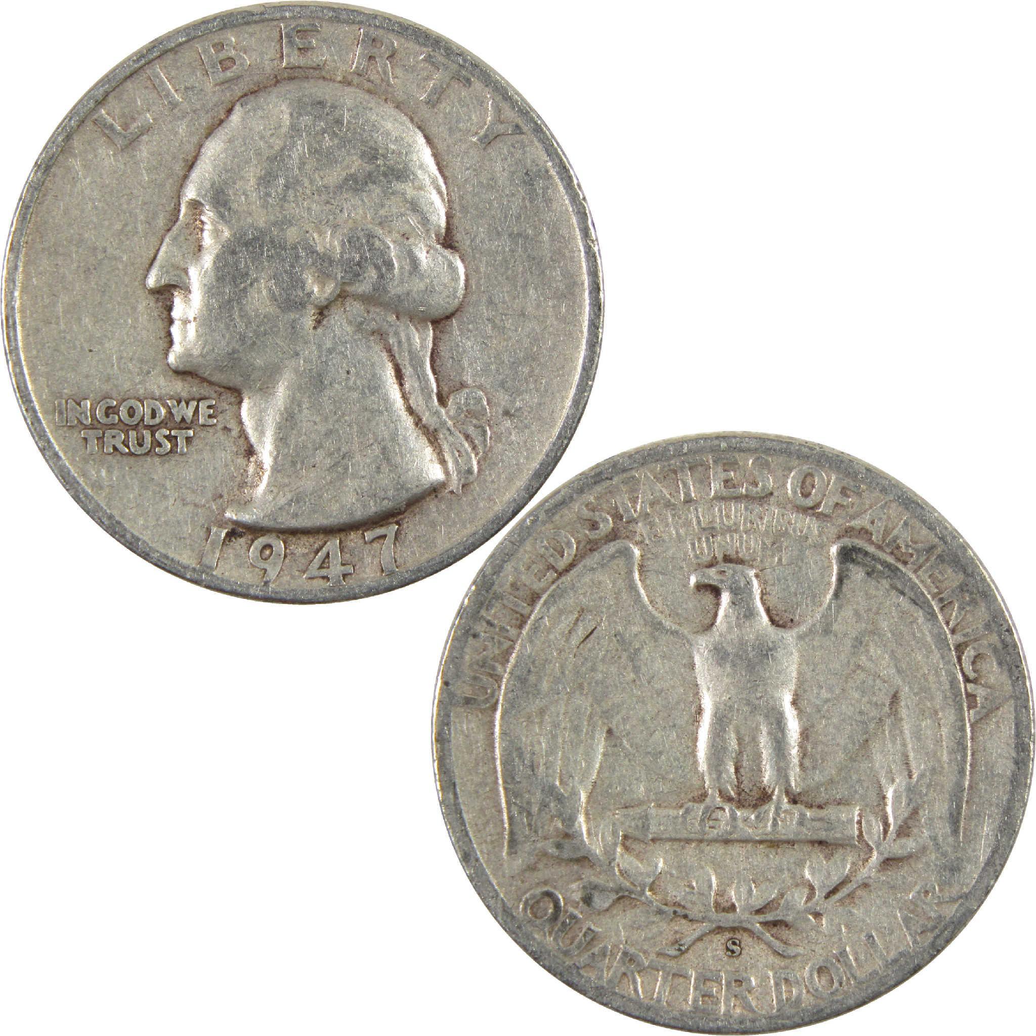 1947 S Washington Quarter VG Very Good Silver 25c Coin