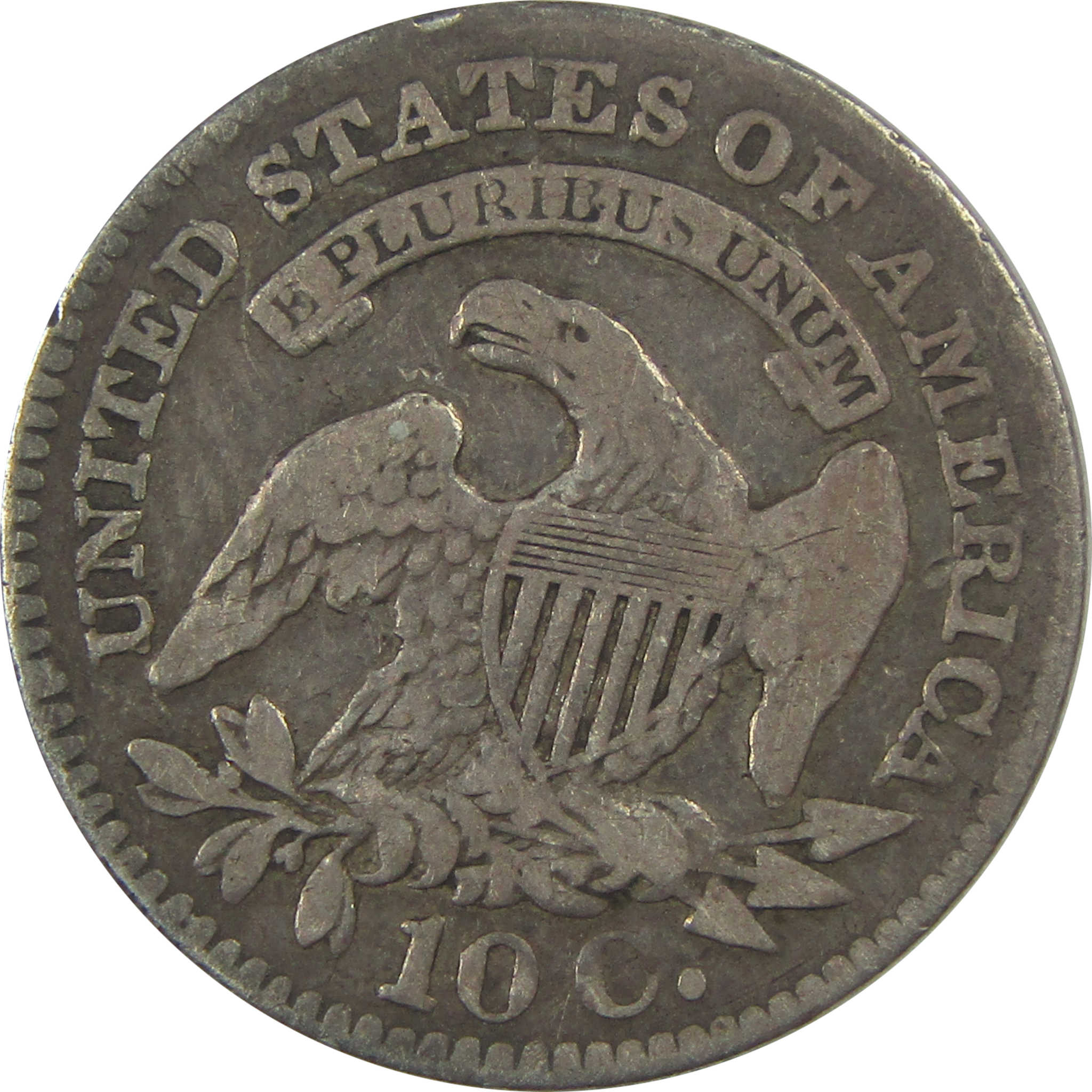 1827 Pointed Top Capped Bust Dime VG Very Good Silver SKU:I22028