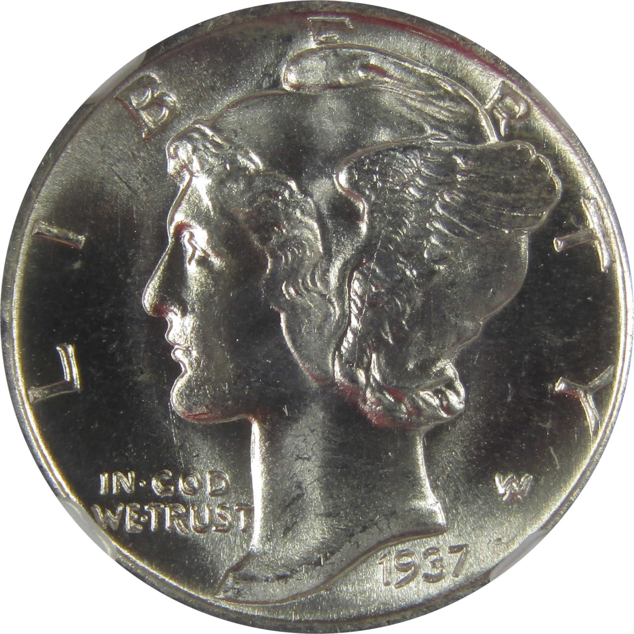 1937 S Mercury Dime MS 66 FB NGC Silver Uncirculated SKU:I23203