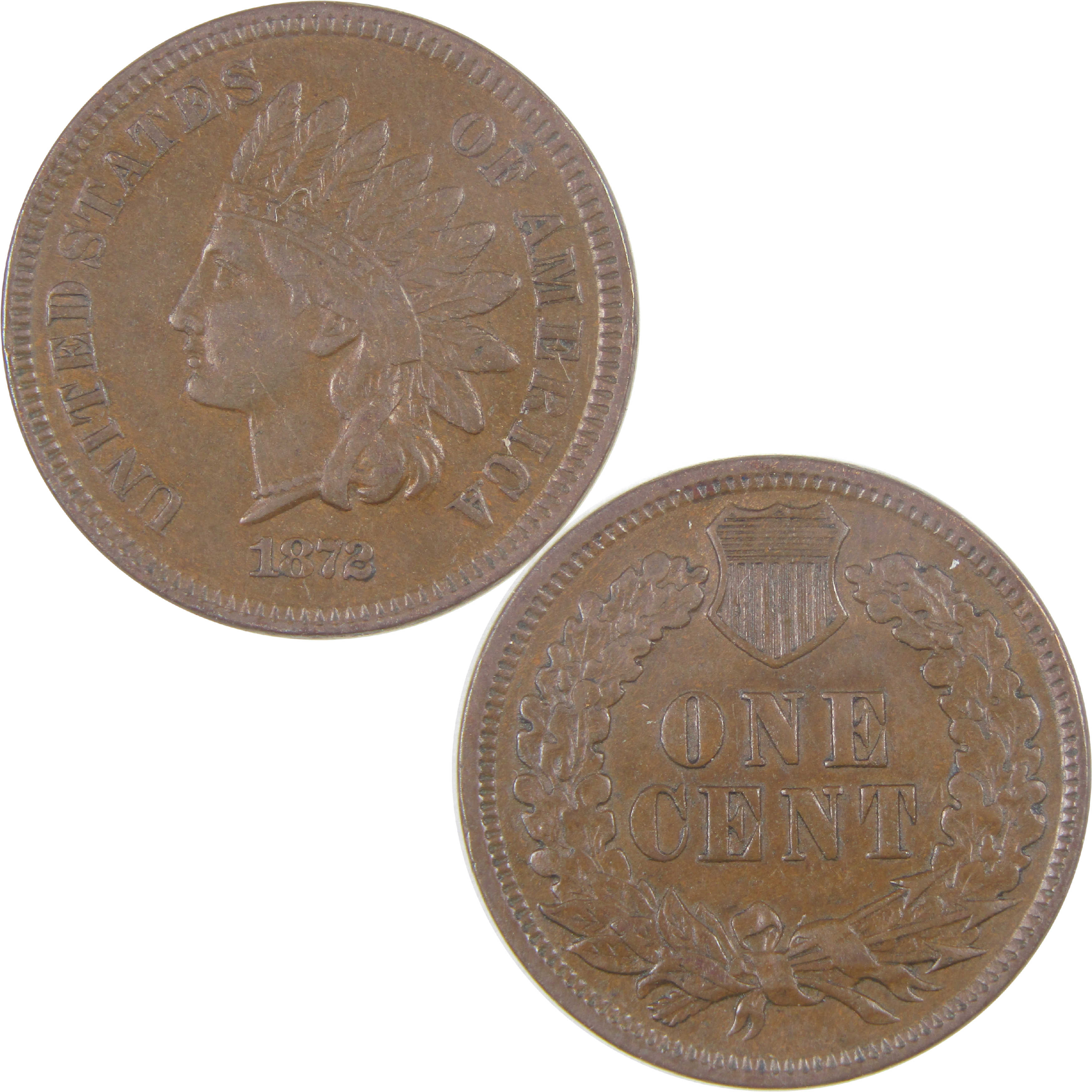 1872 Indian Head Cent XF EF Extremely Fine Penny 1c Coin SKU:I16987