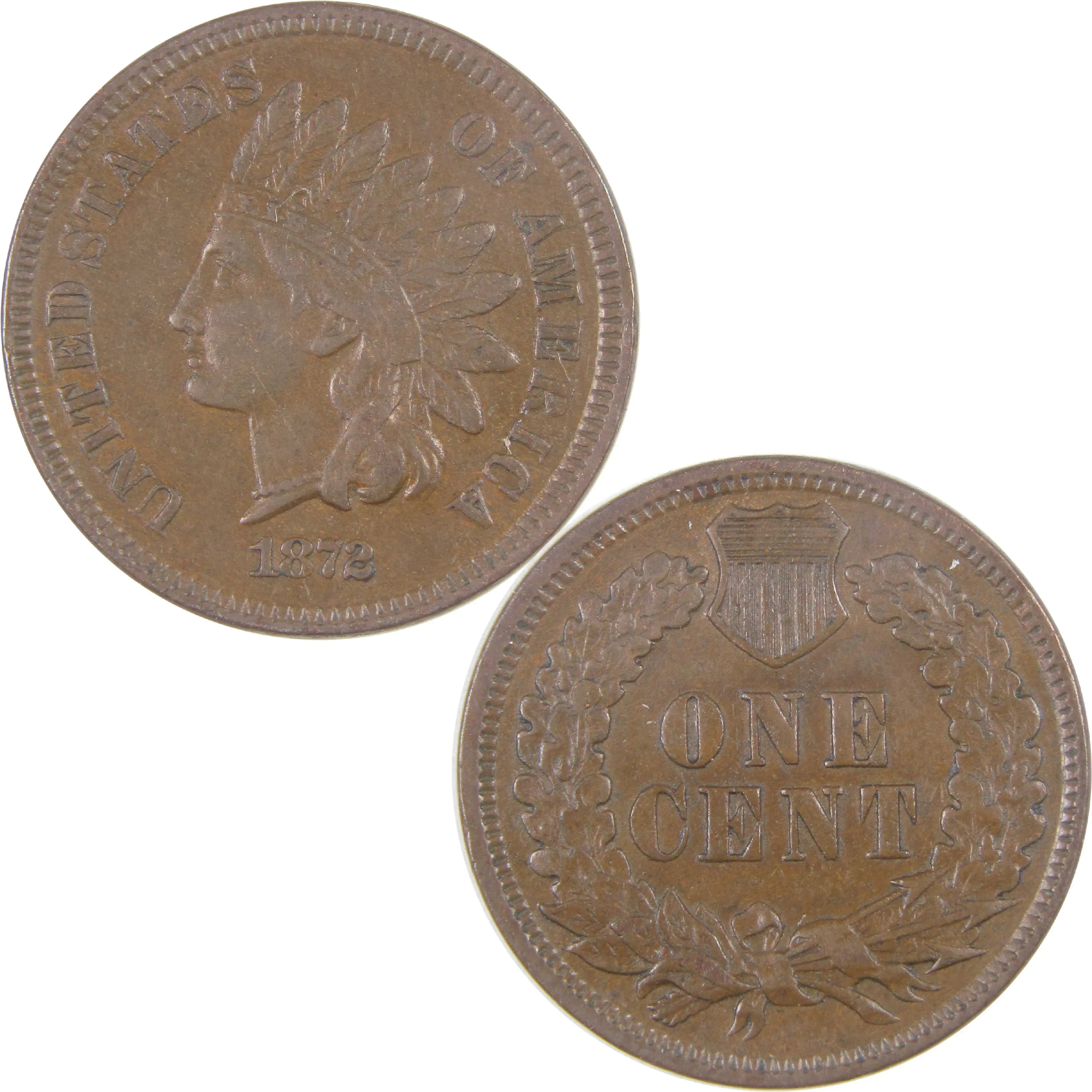 1872 Indian Head Cent XF EF Extremely Fine Penny 1c Coin SKU:I16987