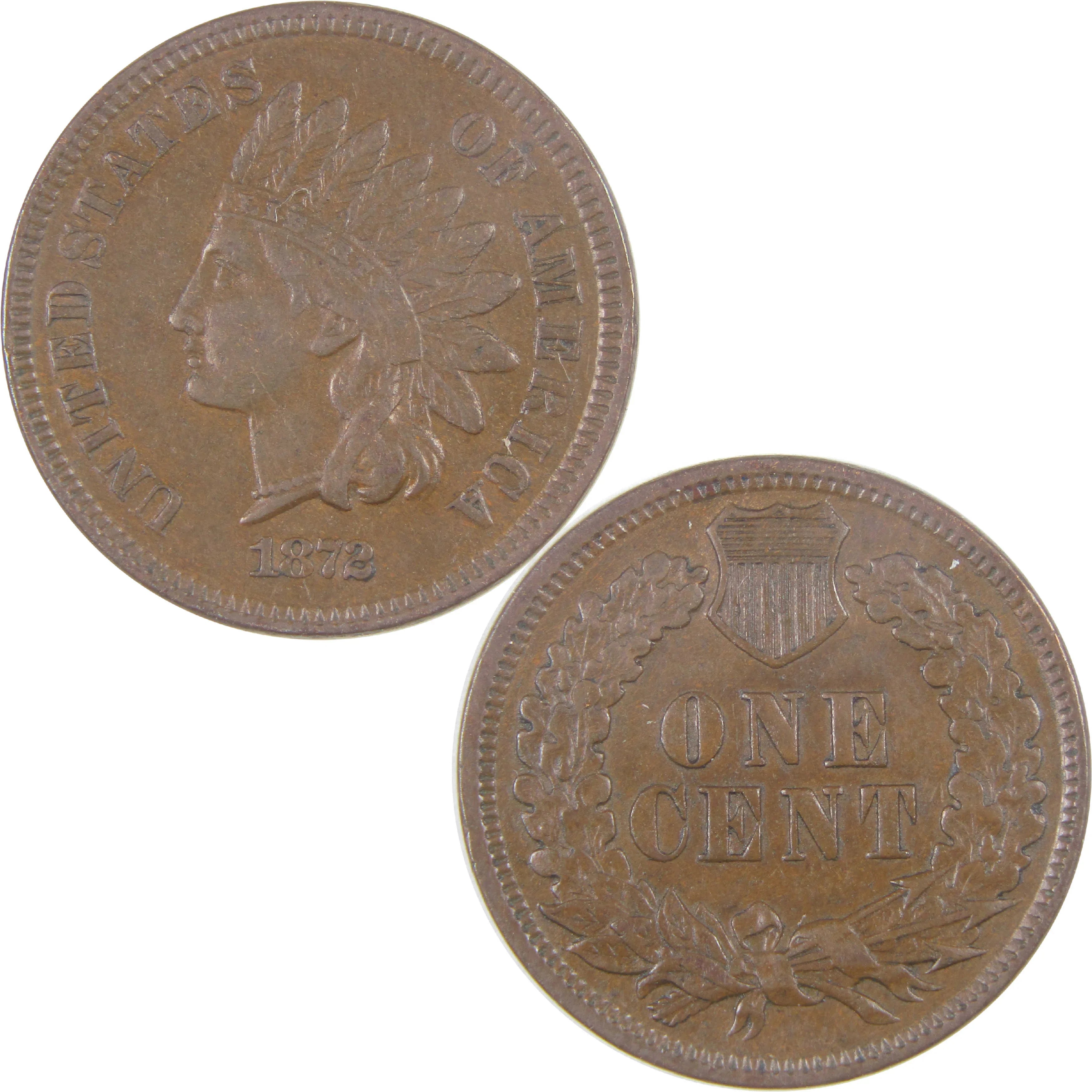 1872 Indian Head Cent XF EF Extremely Fine Penny 1c Coin SKU:I16987