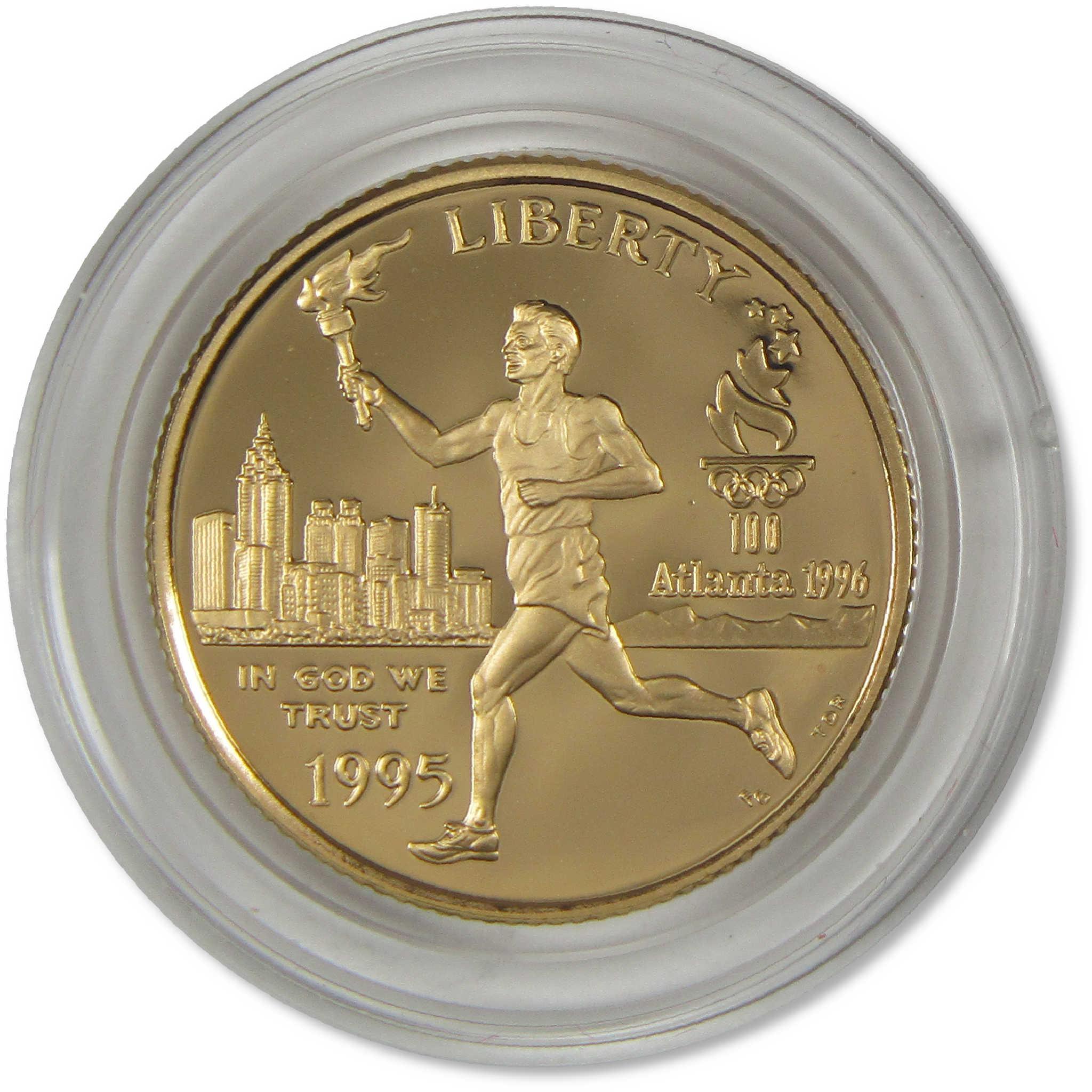 1995 W Atlanta Olympic Games Torch Runner Commemorative Gold Proof