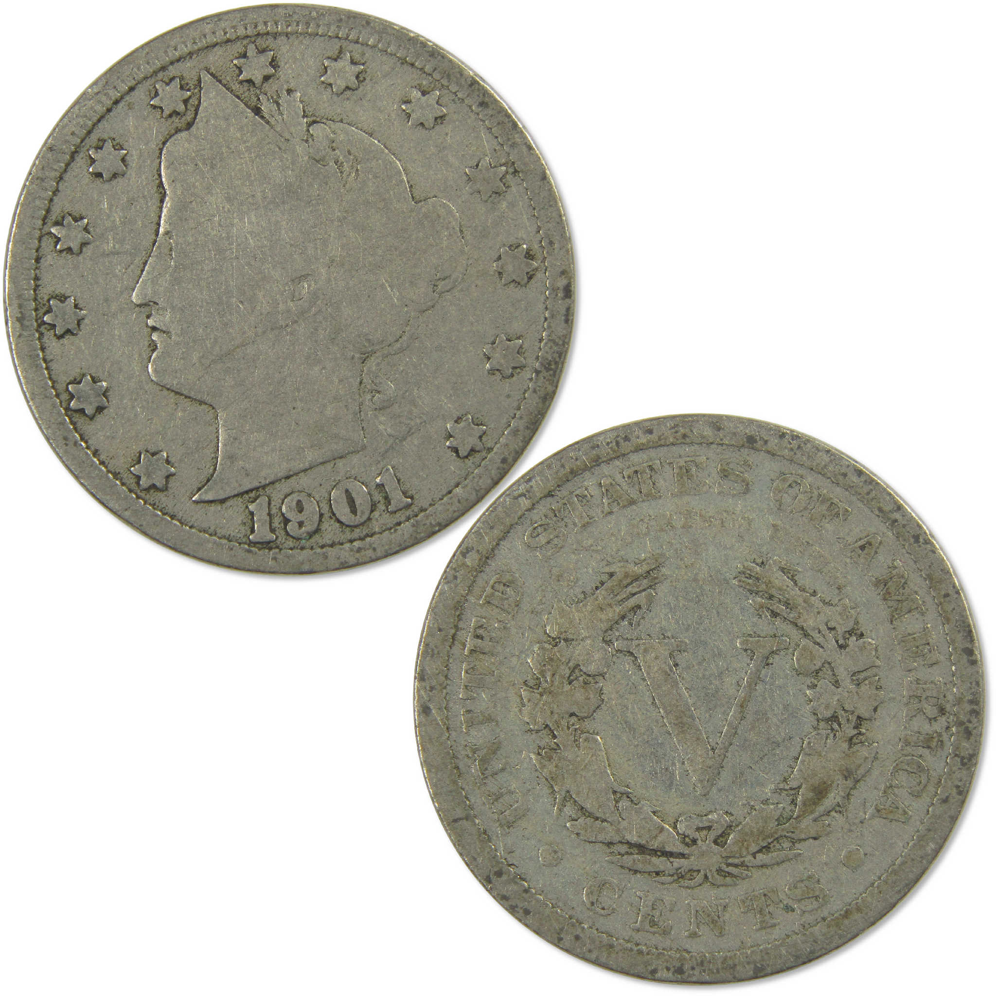 United States Nickel Liberty Buffalo & Jefferson 5-Coin Type Set