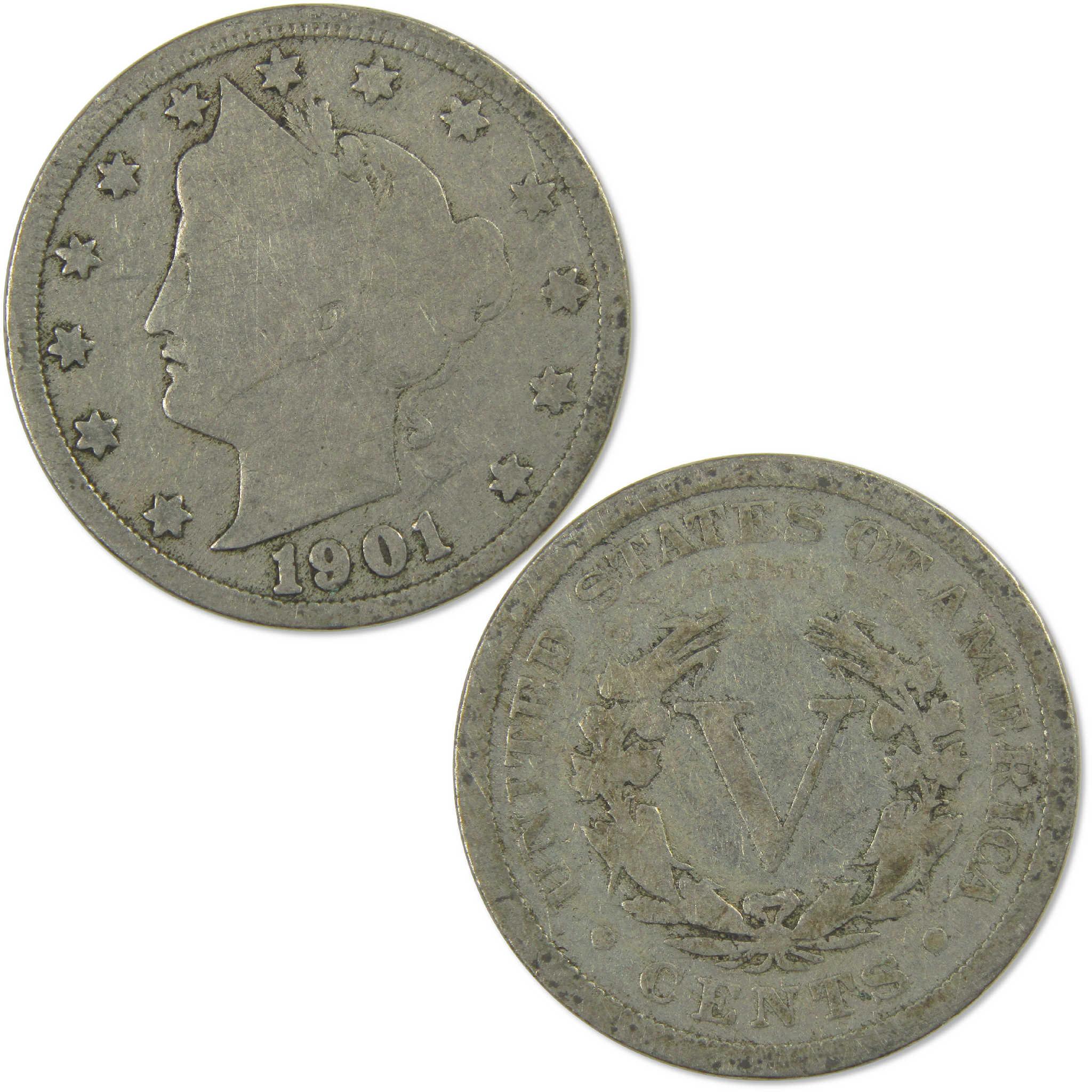 United States Nickel Liberty Buffalo & Jefferson 5-Coin Type Set