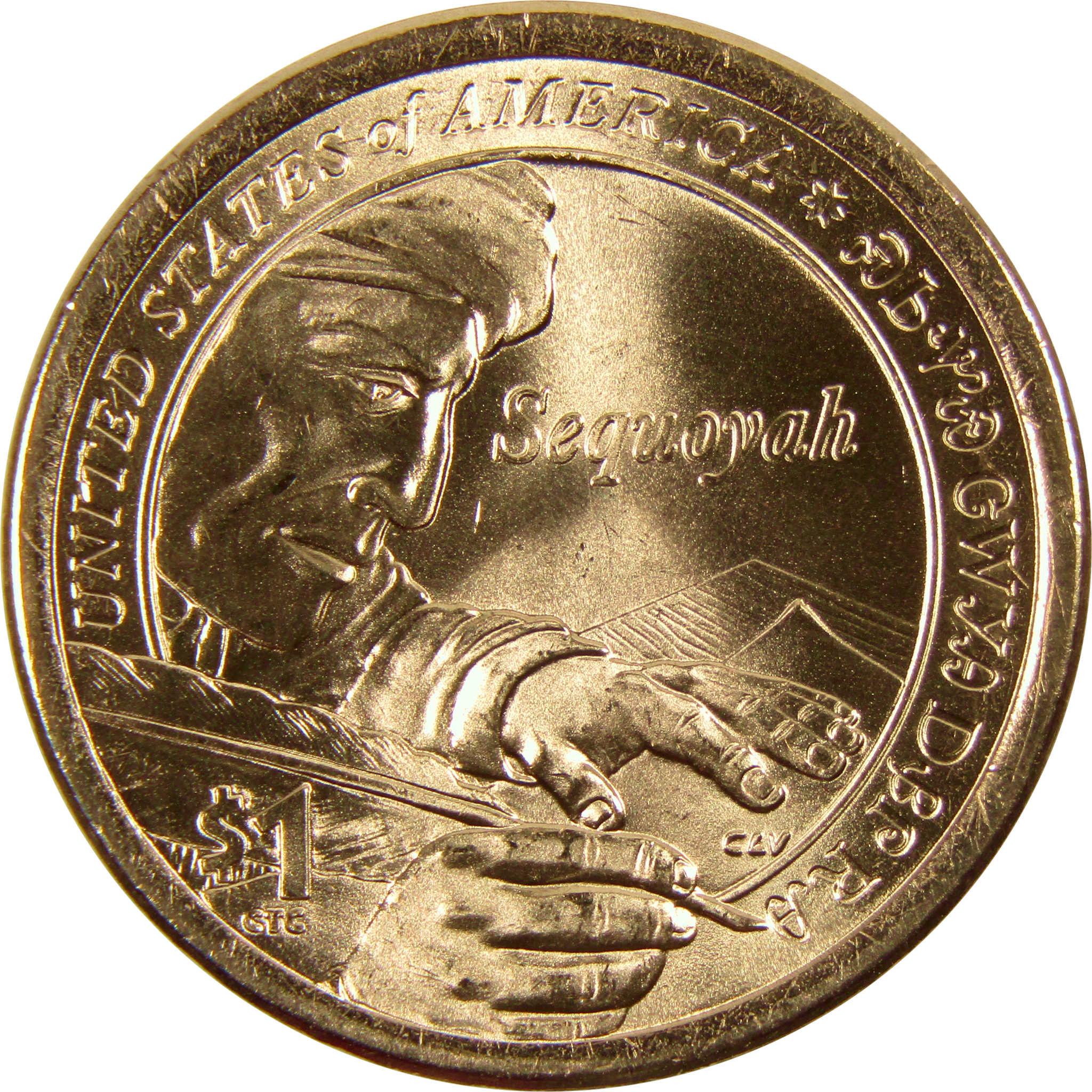 2017 P Sequoyah Native American Dollar BU Uncirculated $1 Coin