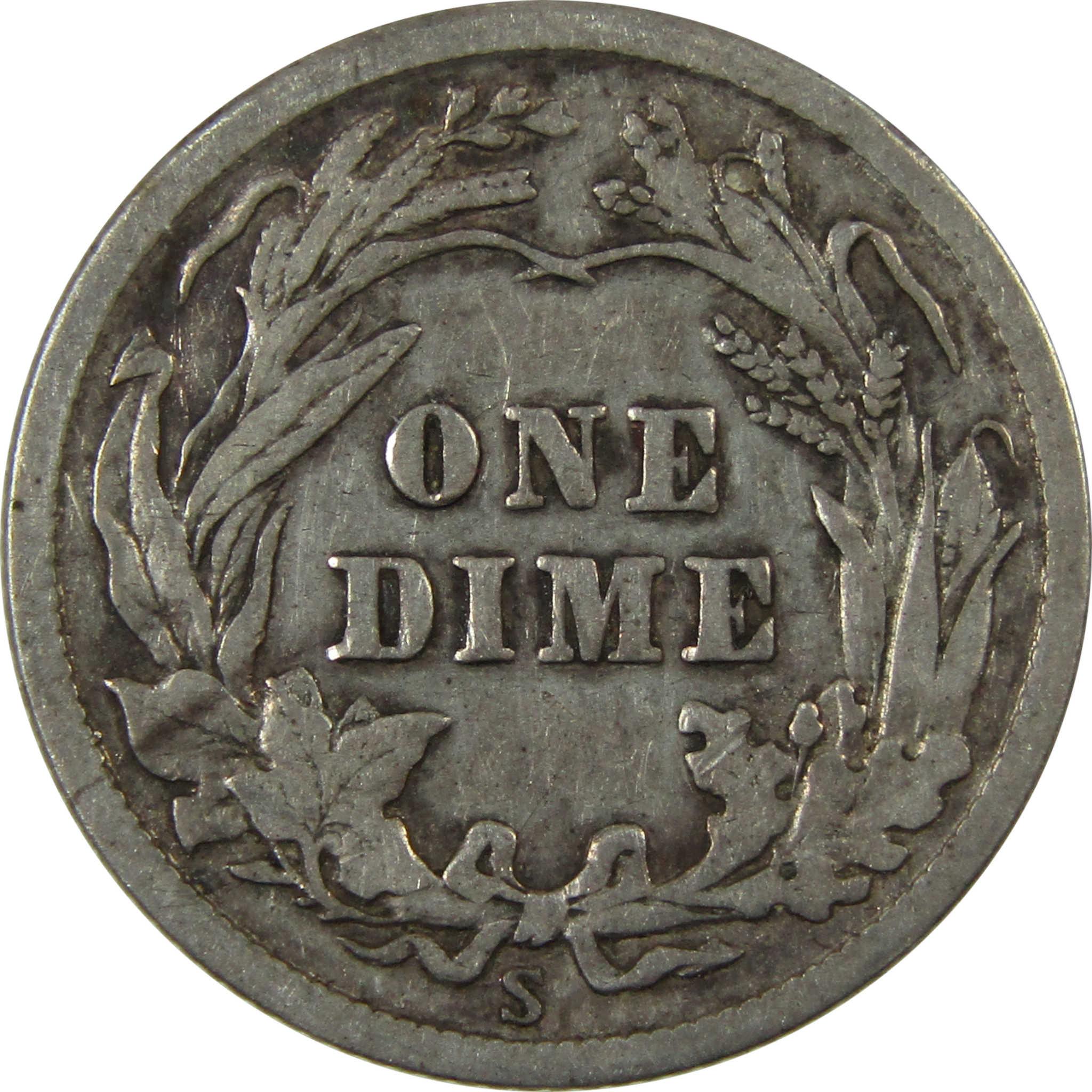 1916 S Barber Silver Dime F Fine 10c Coin Collectible SKU:CP1338