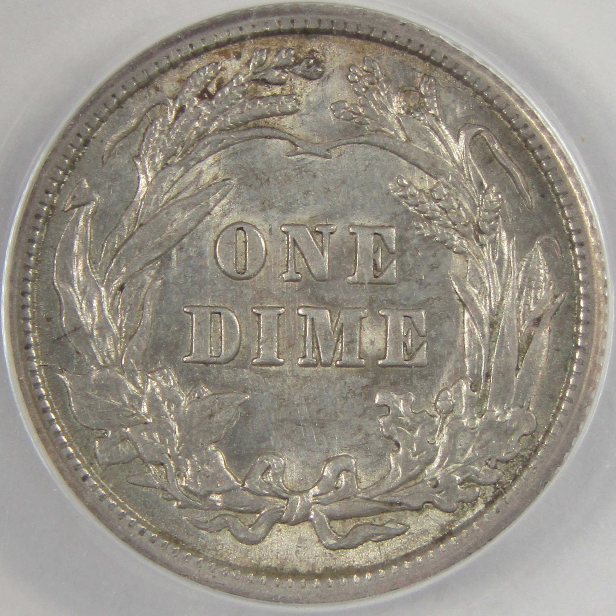 1914 Barber Dime AU 55 ANACS Silver 10c Coin SKU:CPC0840