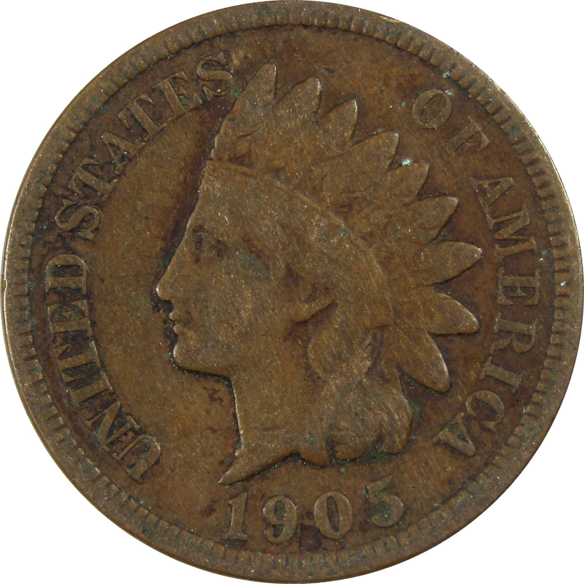 1905 Indian Head Cent VG Very Good Penny 1c Coin SKU:I27022