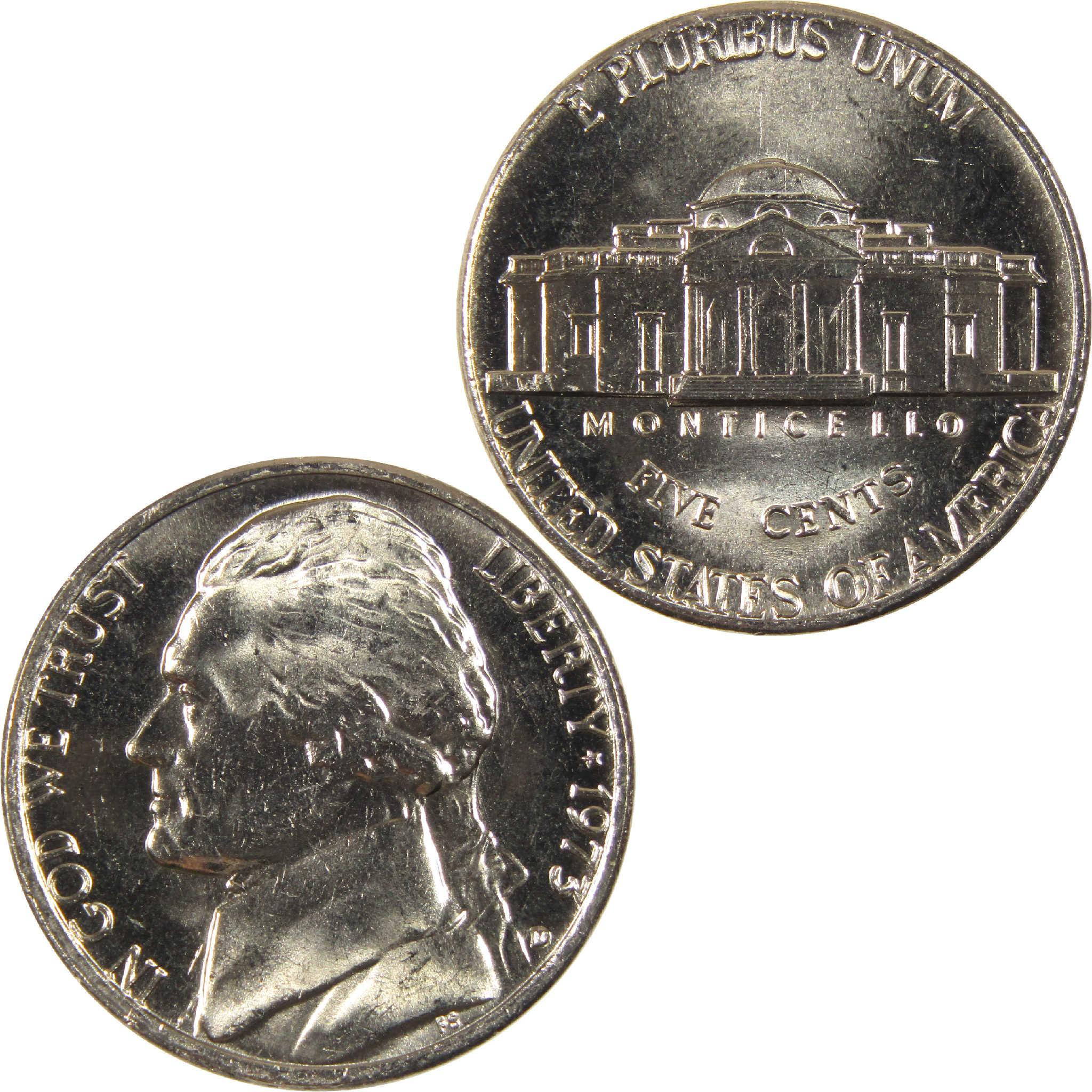 1973 D Jefferson Nickel Uncirculated 5c Coin