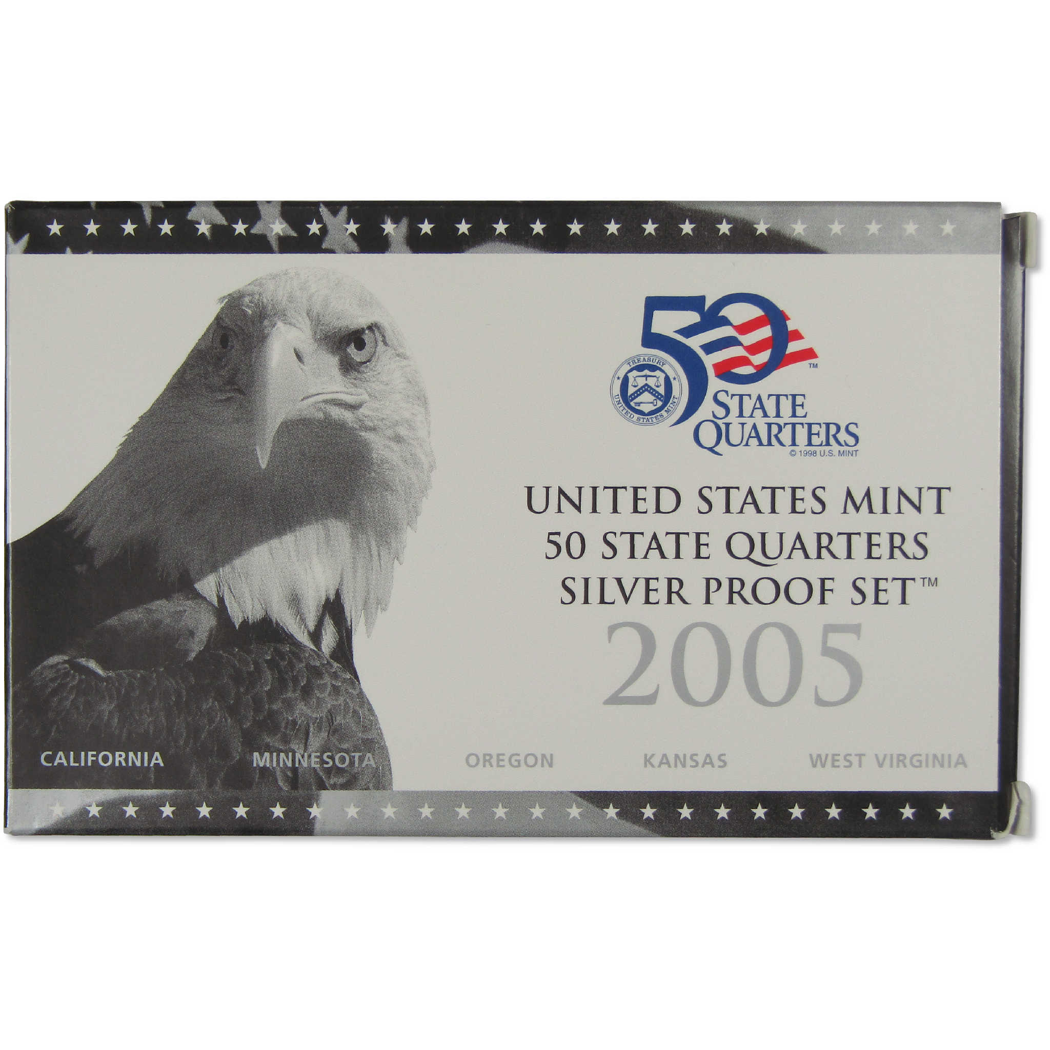 2005 State Quarter Silver Proof Set U.S. Mint Packaging OGP COA