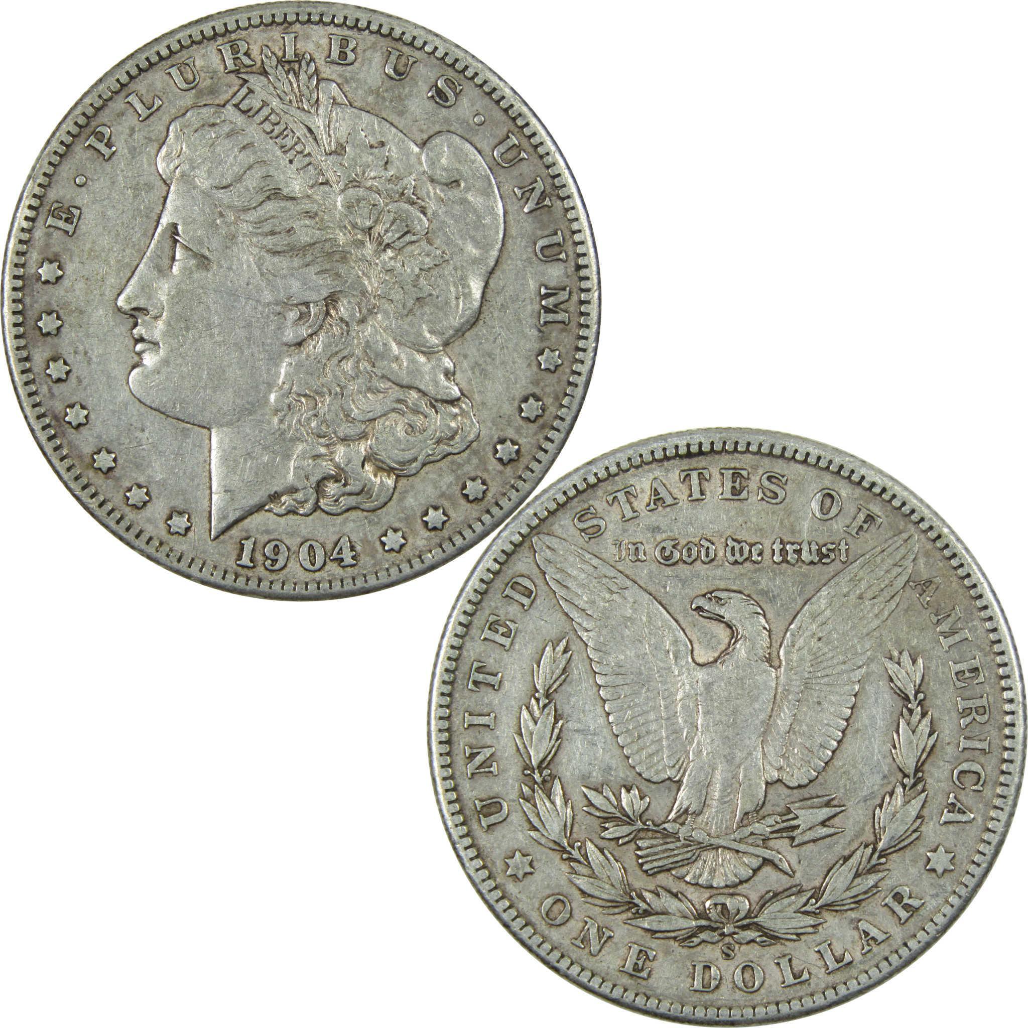 1904 S Morgan Dollar XF EF Extremely Fine Silver $1 Coin SKU:I14766 - Morgan coin - Morgan silver dollar - Morgan silver dollar for sale - Profile Coins & Collectibles