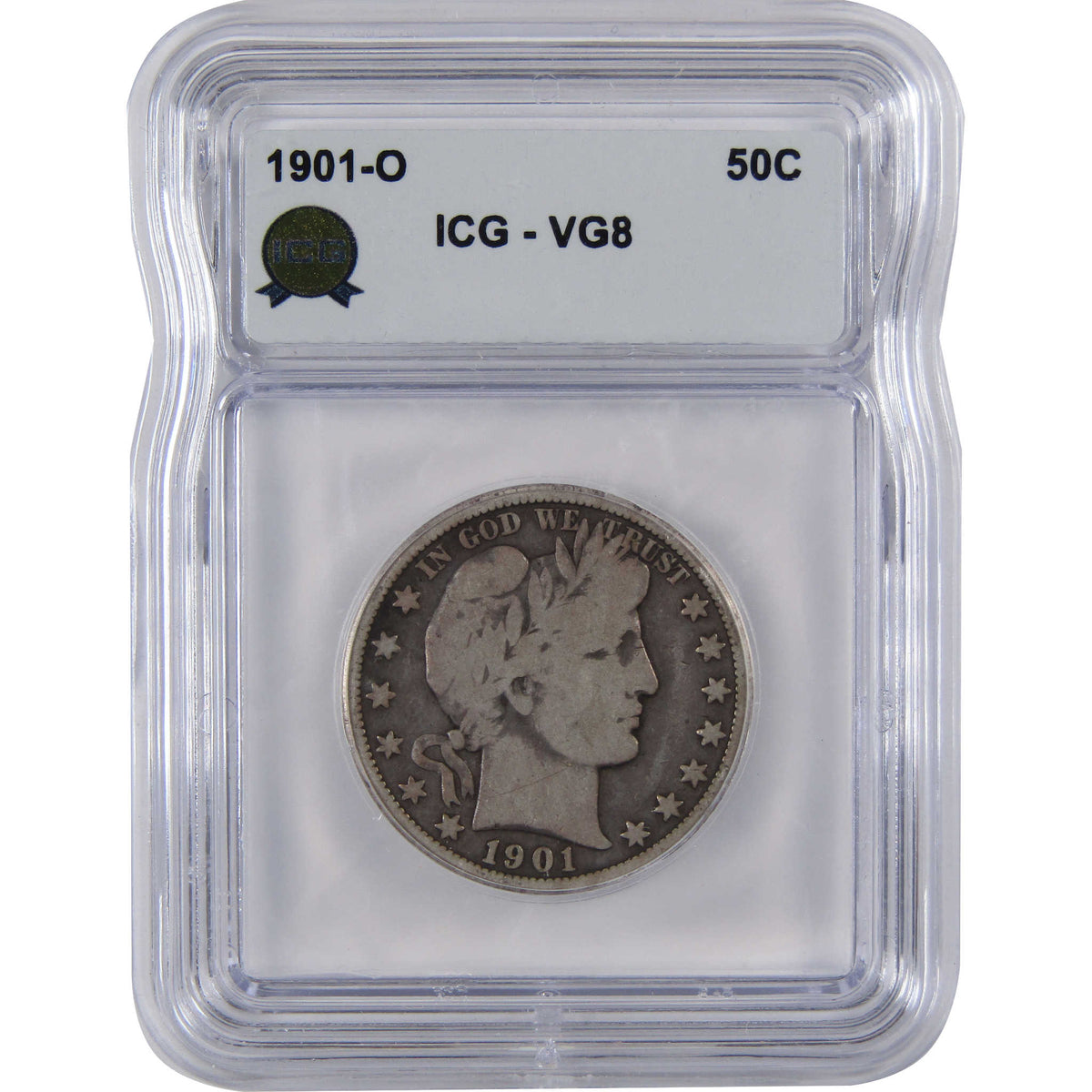 1901 O Barber Silver Half Dollar VG 8 ICG 50c Coin SKU:I29098