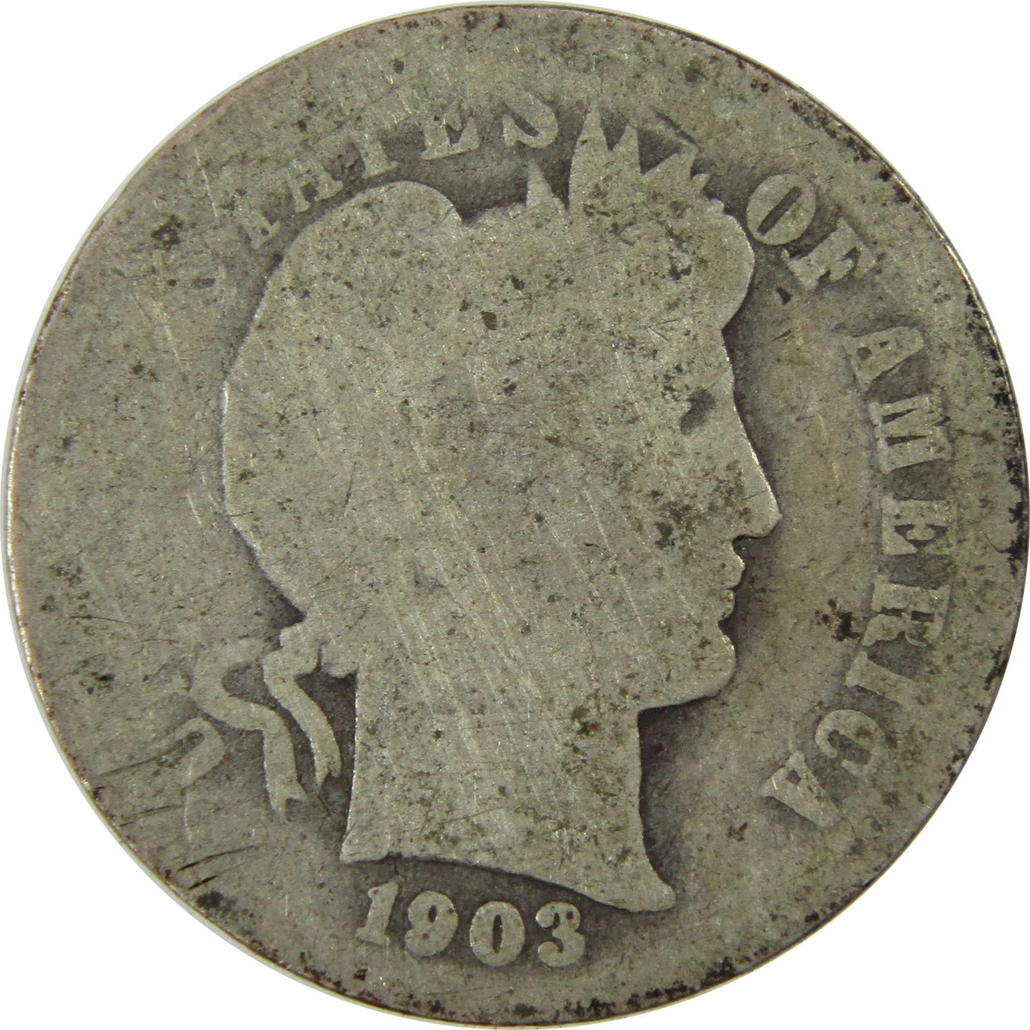 1903 O Barber Silver Dime AG About Good 10c Coin Collectible SKU:CP724