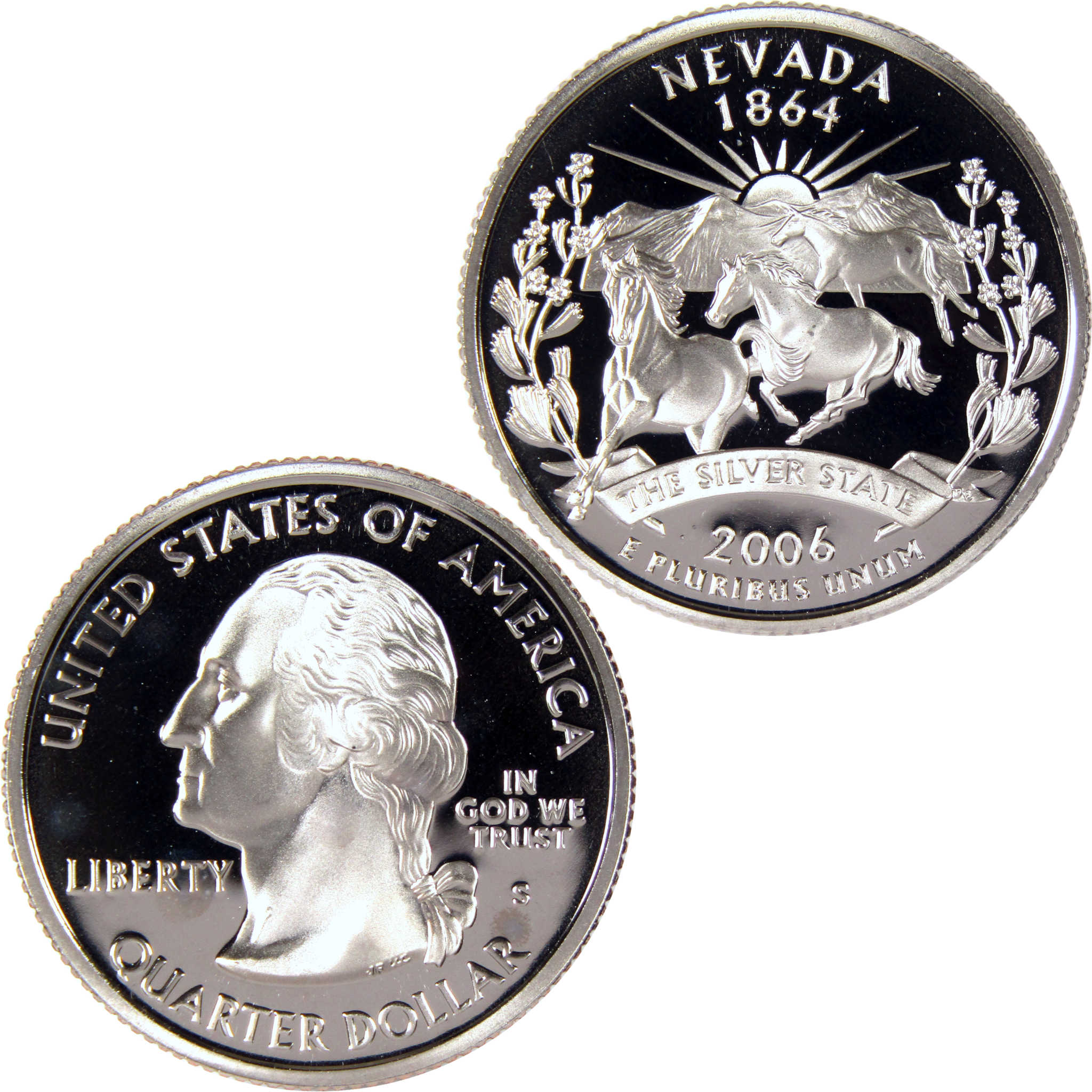 2006 S Nevada State Quarter Clad 25c Proof Coin