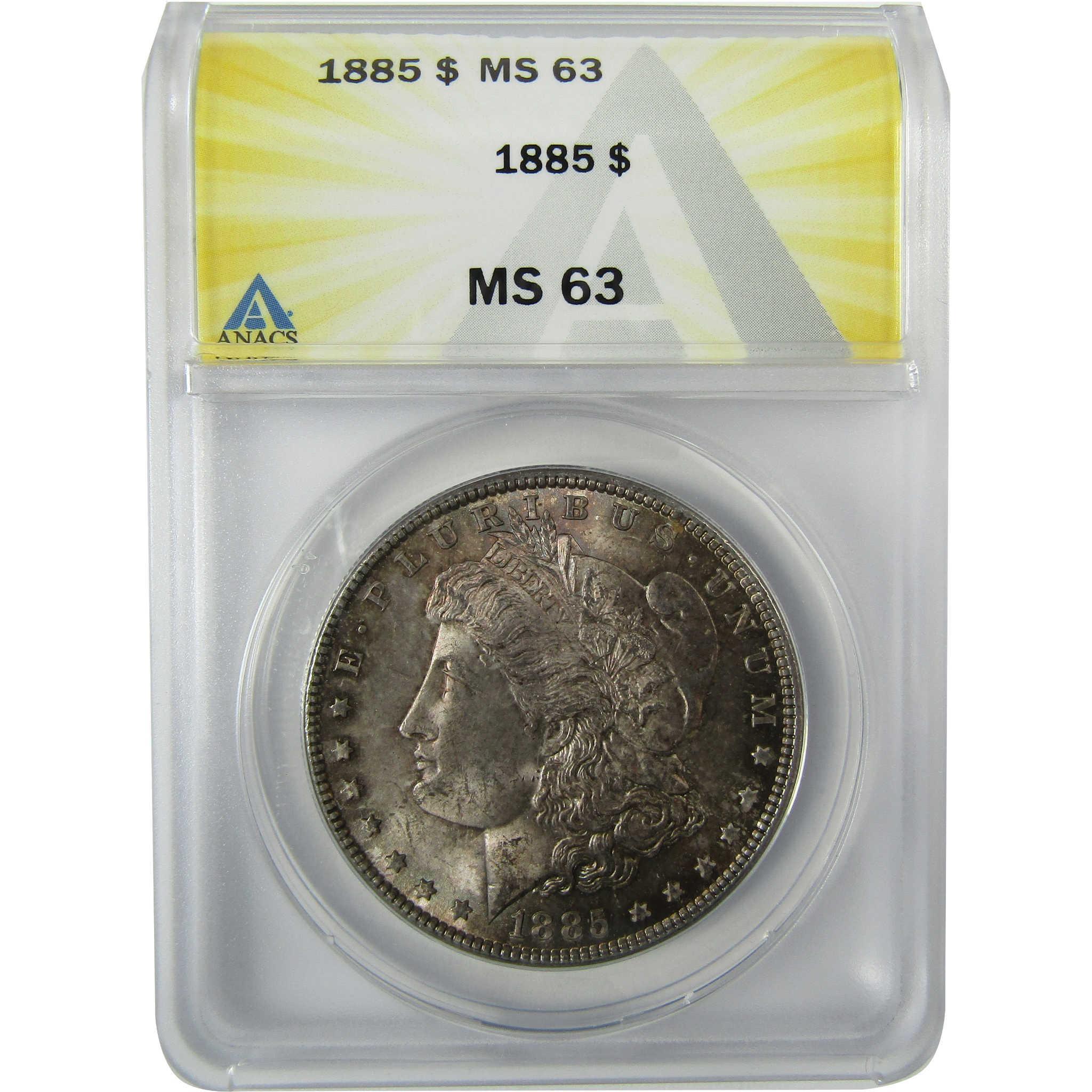 1885 Morgan Silver Dollar MS 63 ANACS Uncirculated $1 Coin SKU:CP838 - Morgan coin - Morgan silver dollar - Morgan silver dollar for sale - Profile Coins & Collectibles