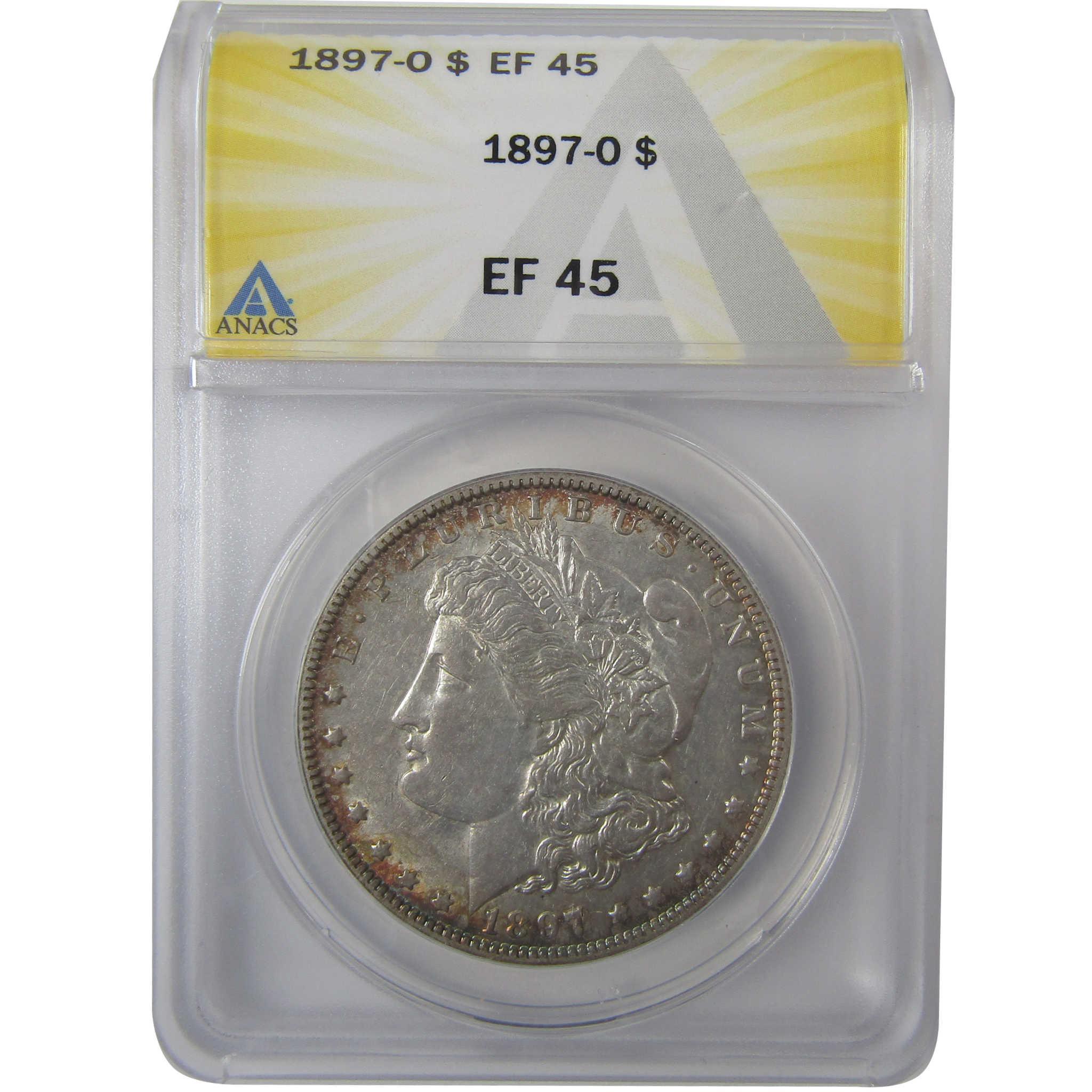 1897 O Morgan Silver Dollar EF 45 ANACS $1 Coin SKU:I24481 - Morgan coin - Morgan silver dollar - Morgan silver dollar for sale - Profile Coins & Collectibles