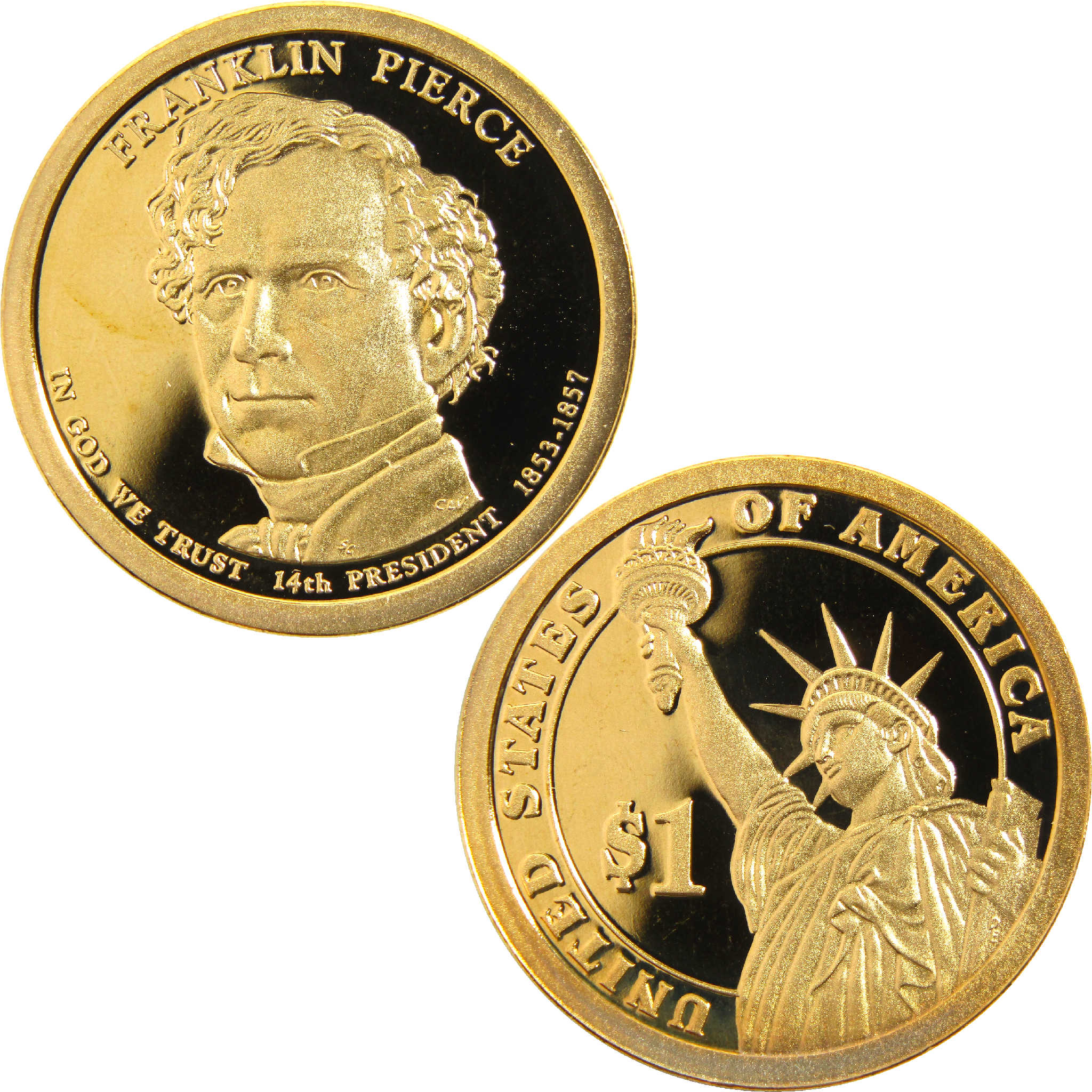 2010 S Franklin Pierce Presidential Dollar Choice Proof $1 Coin