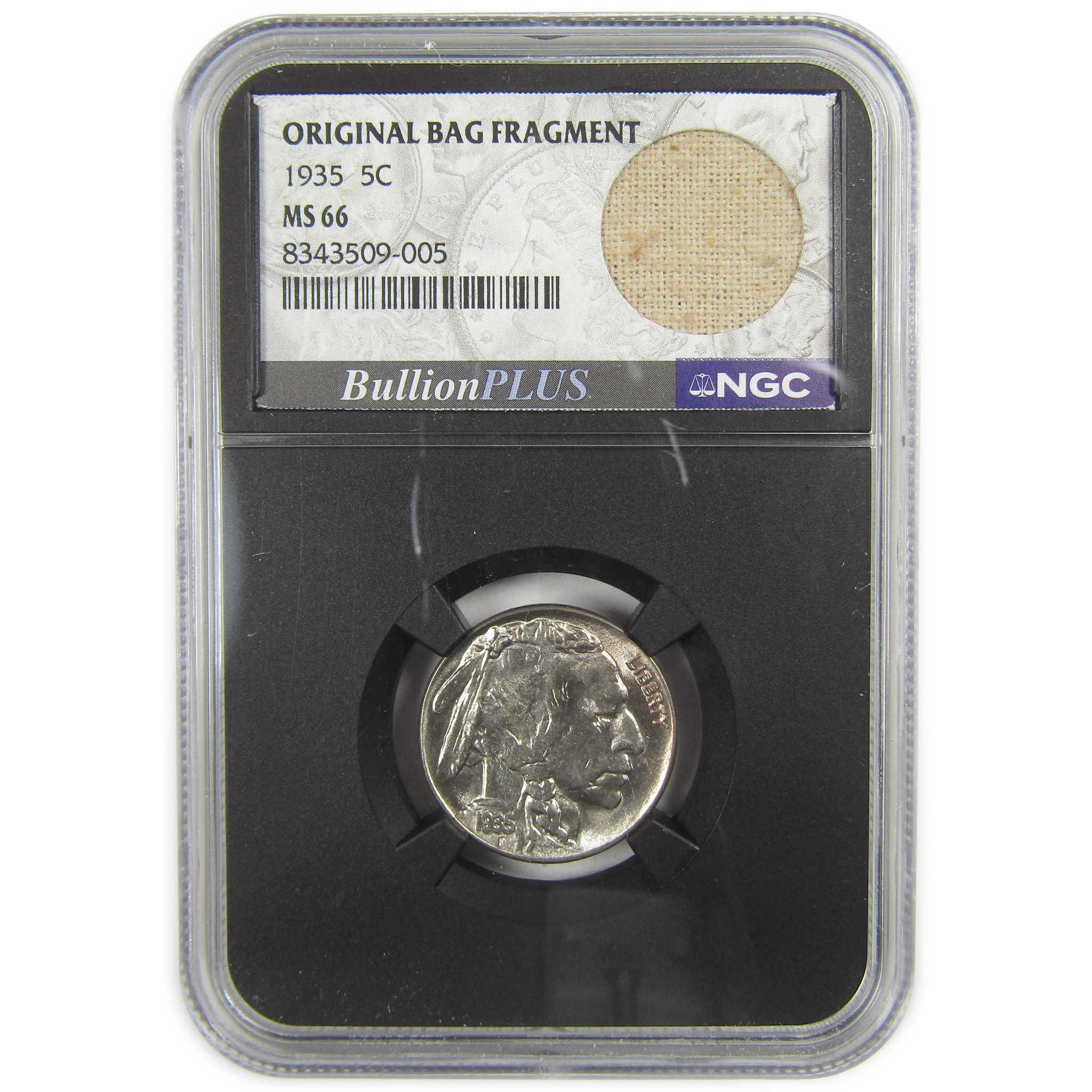 1935 Indian Head Buffalo Nickel MS 66 NGC Bag Fragment SKU:I20556