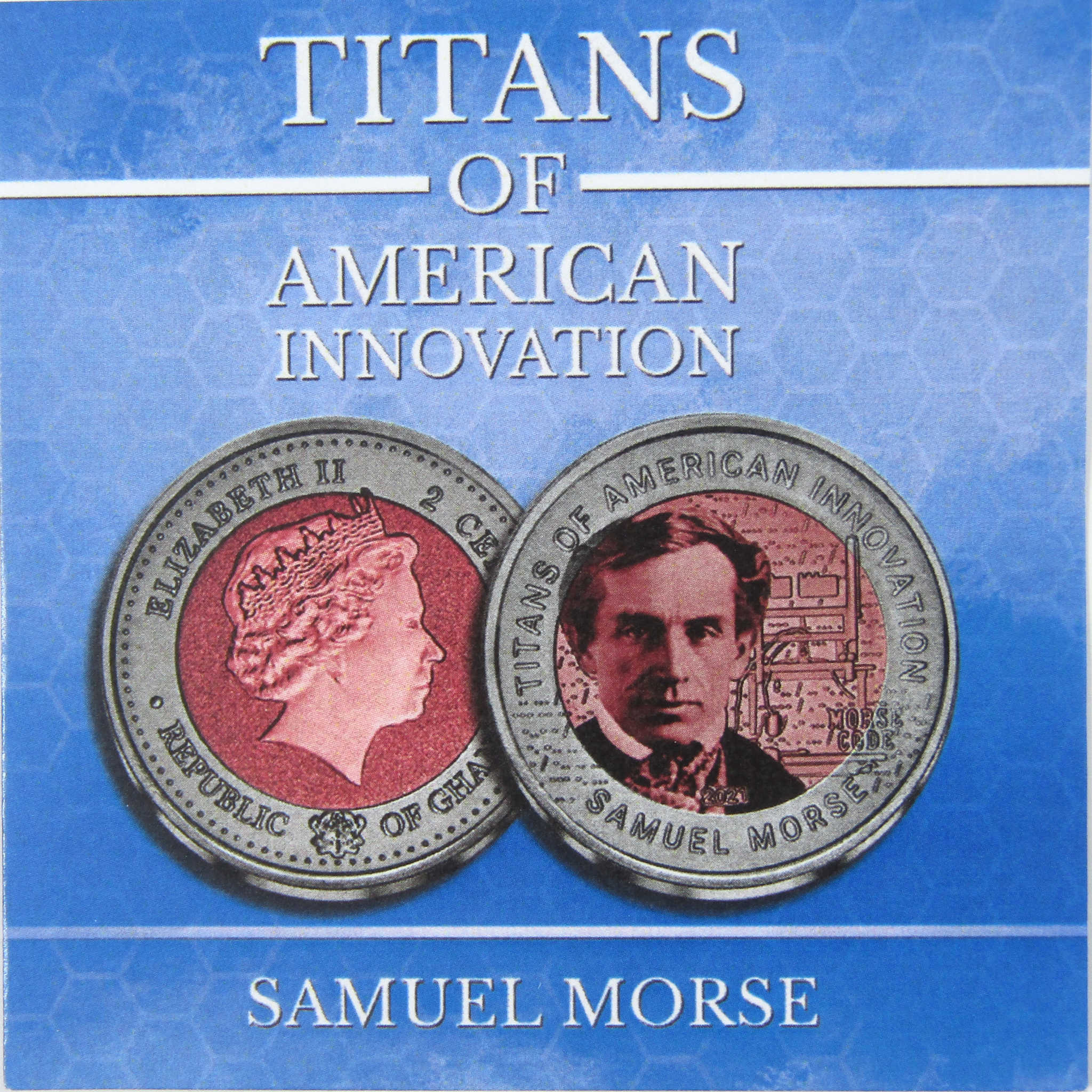 Titans of American Innovation Samuel Morse Titanium 2 Cedis 2021 Ghana