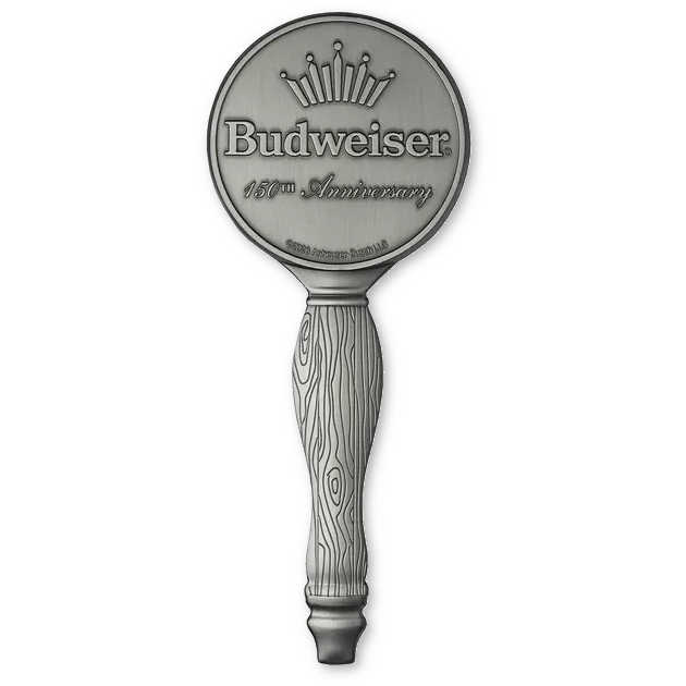 Budweiser 150th Anniversary White Brass Tap Handle Bar Collectible