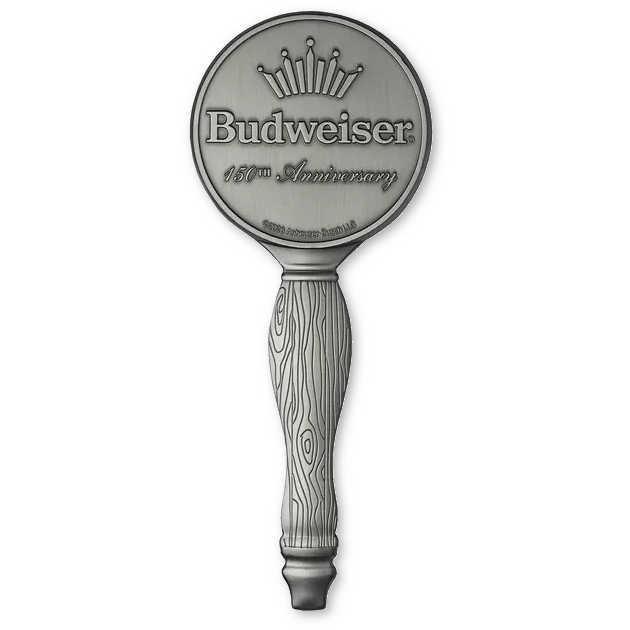 Budweiser 150th Anniversary White Brass Tap Handle Bar Collectible