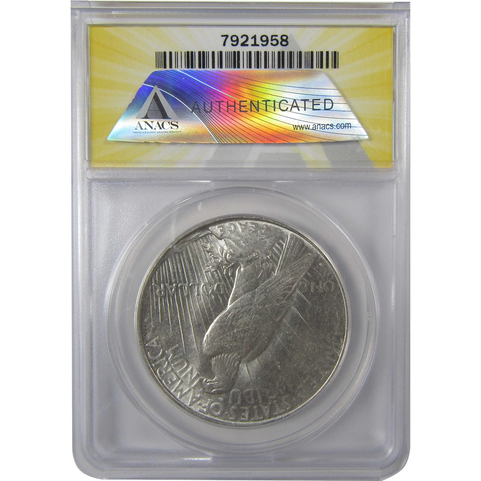 1923 D Peace Silver Dollar AU 55 ANACS $1 Coin SKU:I25047