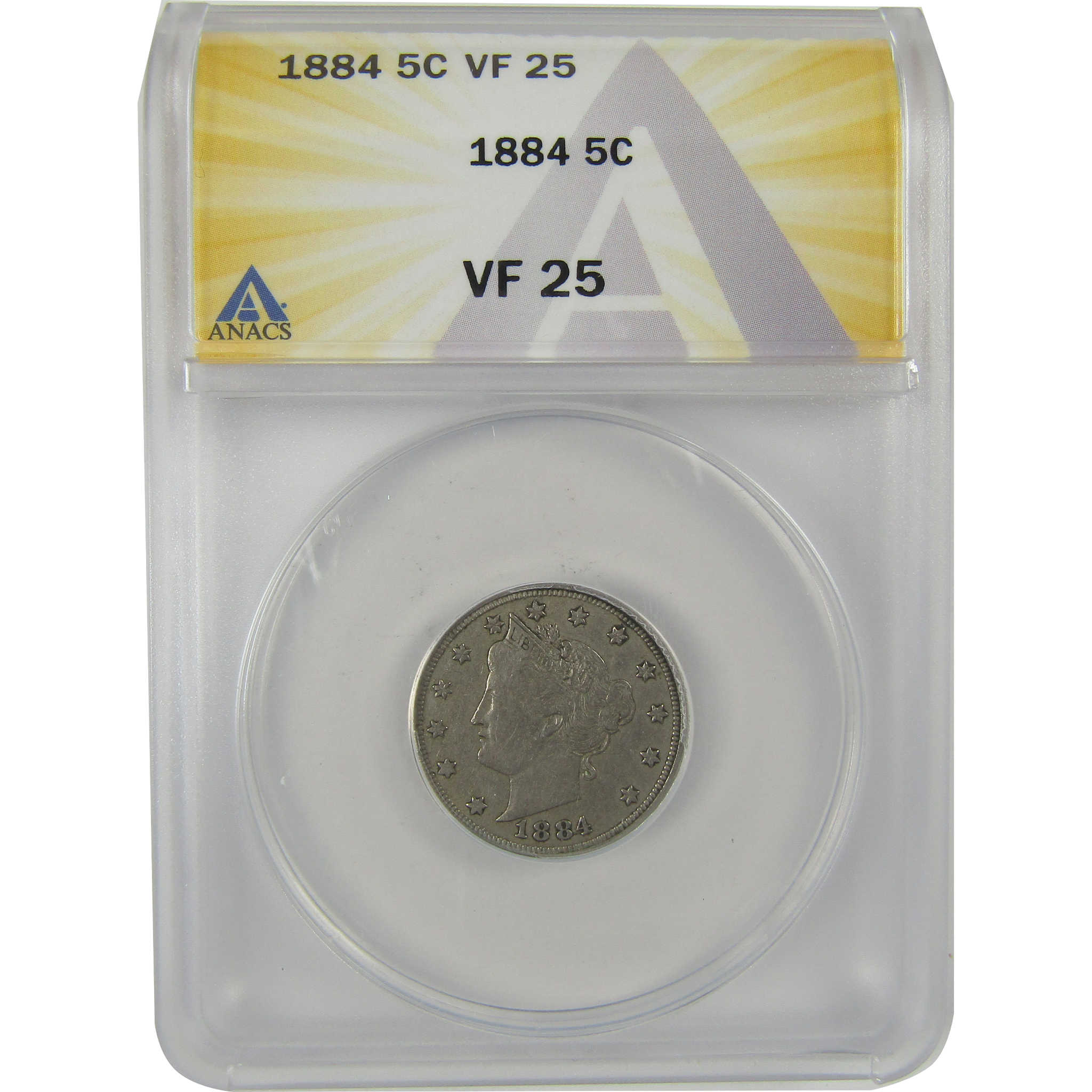 1884 Liberty Head V Nickel VF 25 ANACS 5c Coin SKU:I20742
