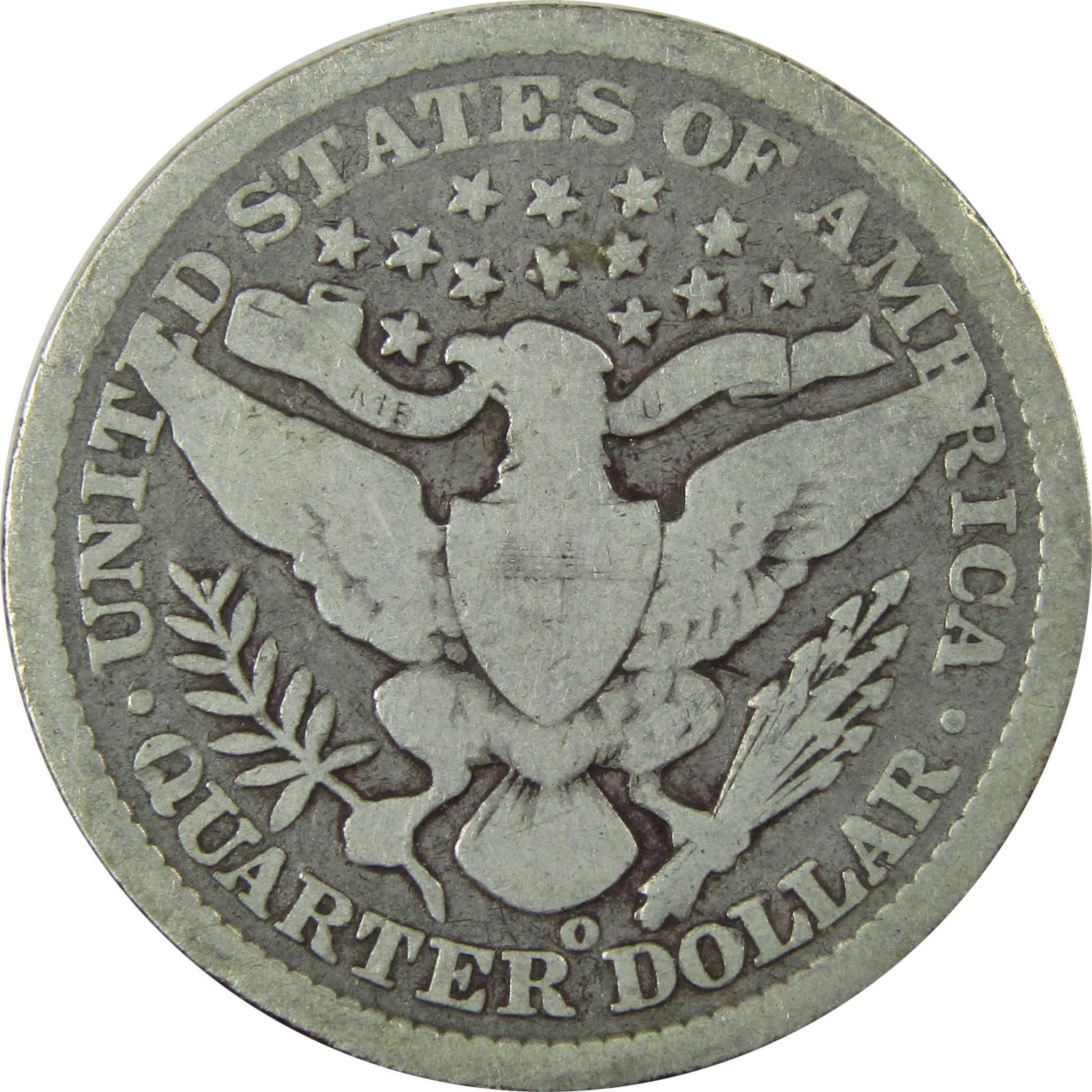 1896 O Barber Silver Quarter AG About Good 25c Coin SKU:I25948