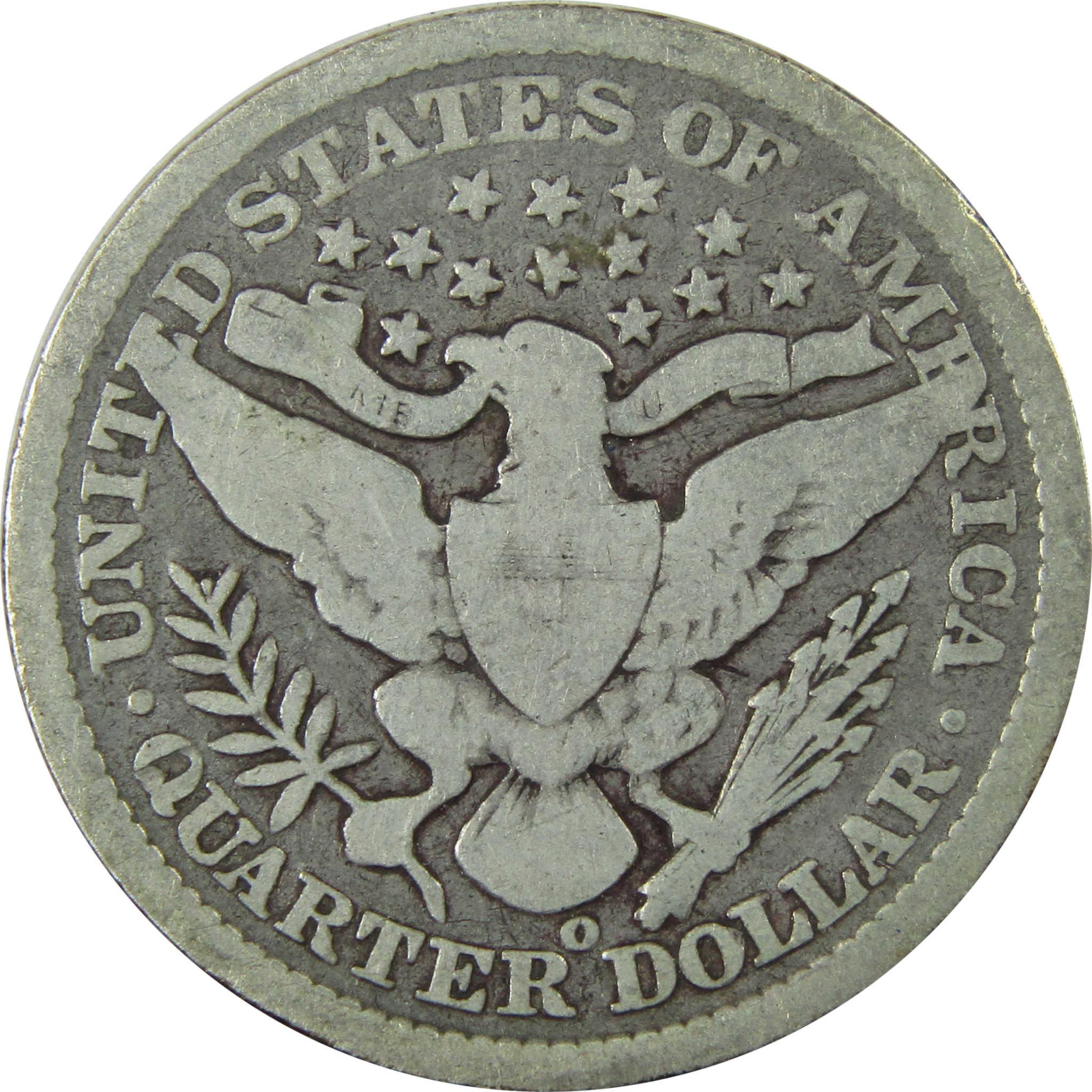 1896 O Barber Silver Quarter AG About Good 25c Coin SKU:I25948
