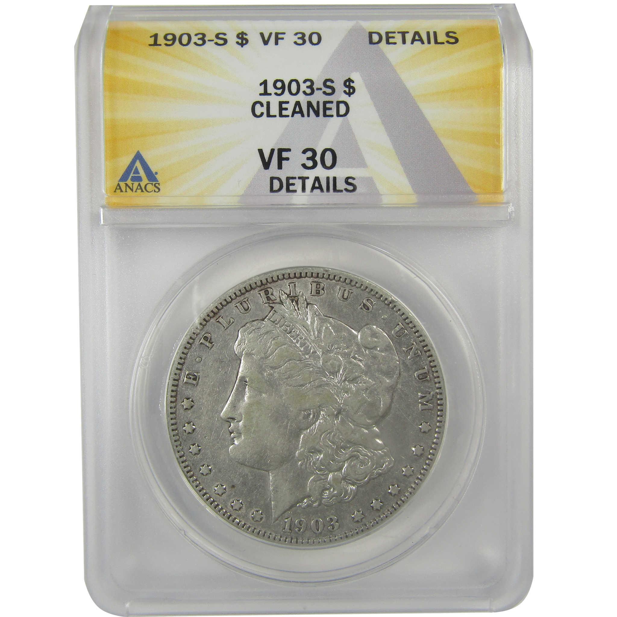 1903 S Morgan Dollar VF 30 Details ANACS Silver $1 Coin SKU:I21756 - Morgan coin - Morgan silver dollar - Morgan silver dollar for sale - Profile Coins & Collectibles