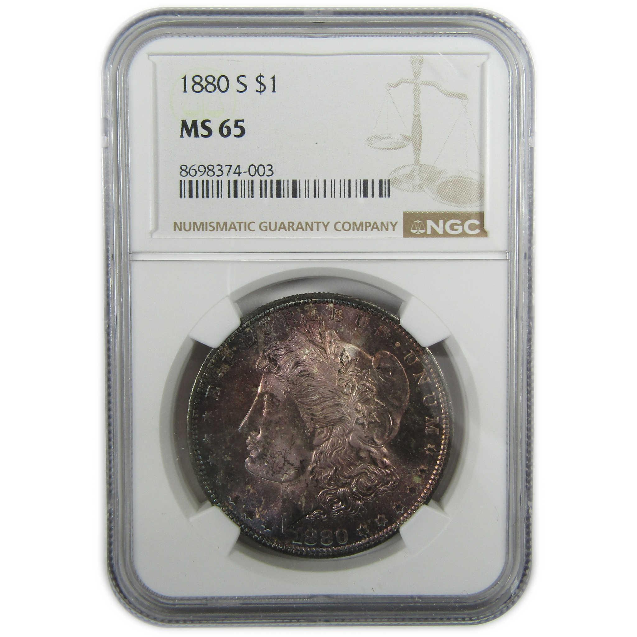 1880 S Morgan Silver Dollar MS 65 NGC Toned Obverse SKU:I27919
