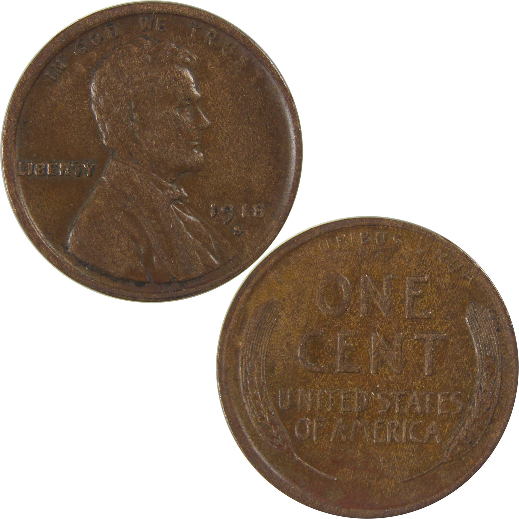 1918 S Lincoln Wheat Cent XF EF Extremely Fine Penny SKU:I23756