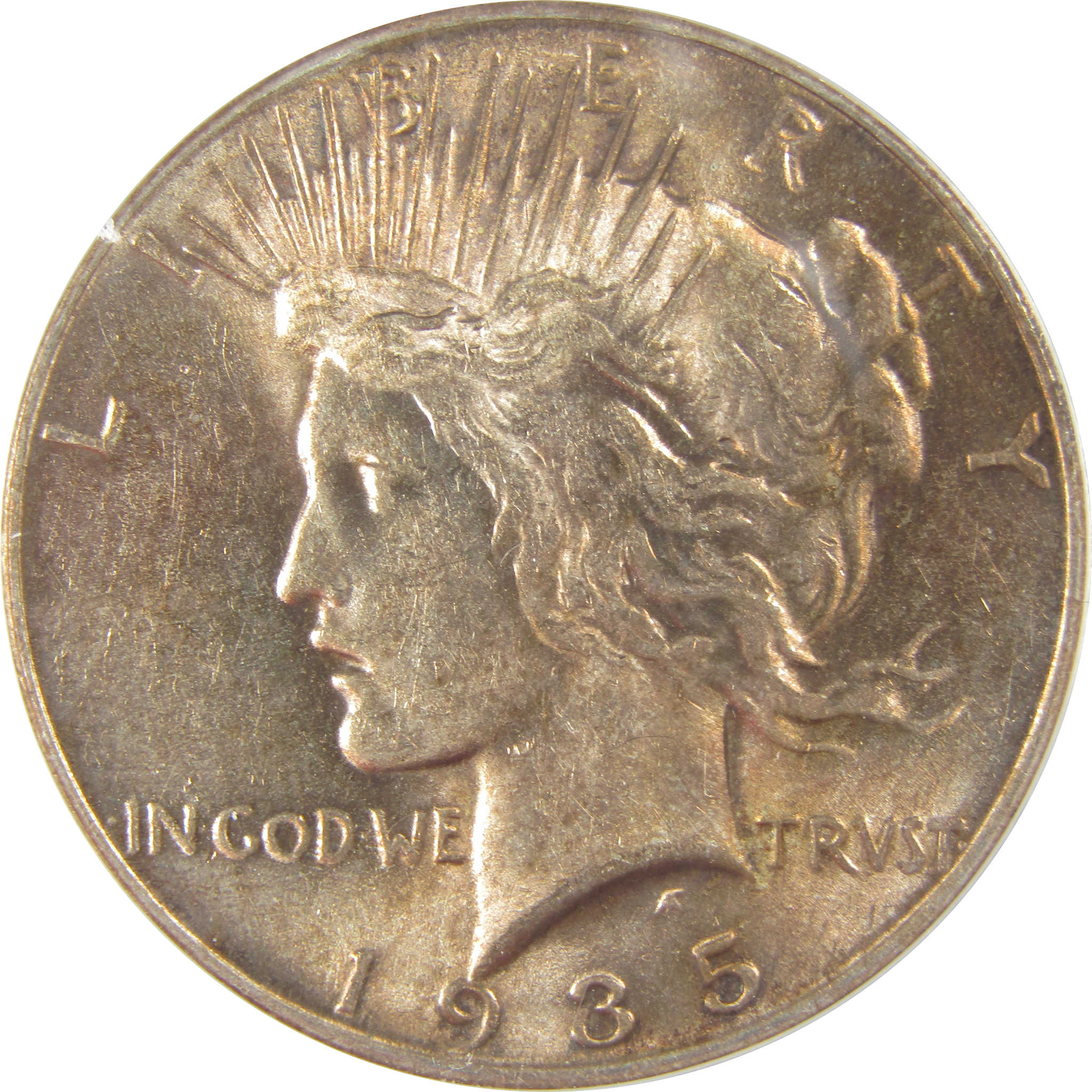 1935 Peace Dollar AU 58 ANACS Silver $1 Coin SKU:I20908