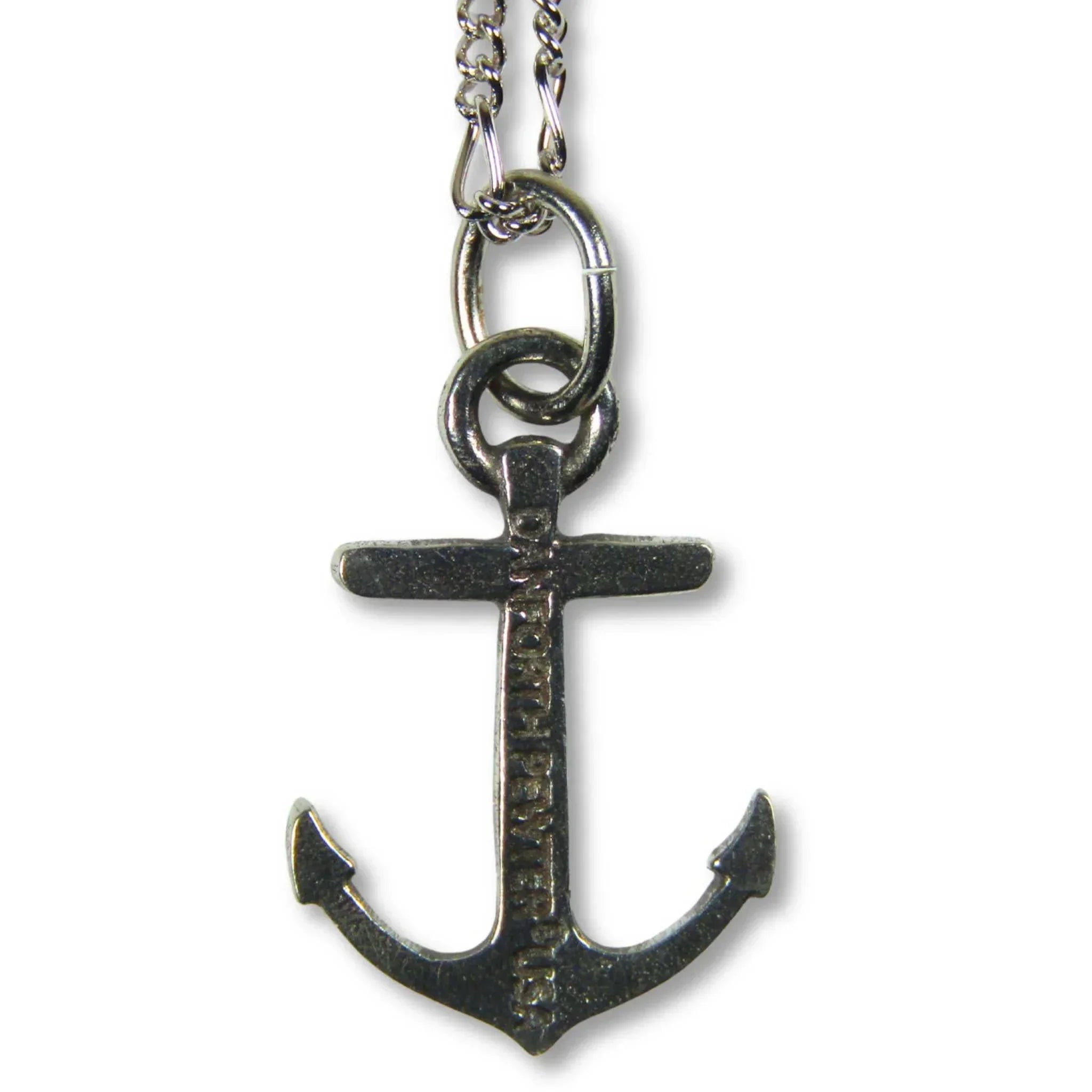 Anchor Pewter Pendant Necklace with Sterling Silver Chain