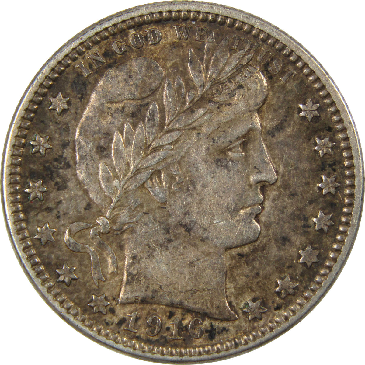 1916 D Barber Silver Quarter XF/AU Extremely Fine / About Uncirculated