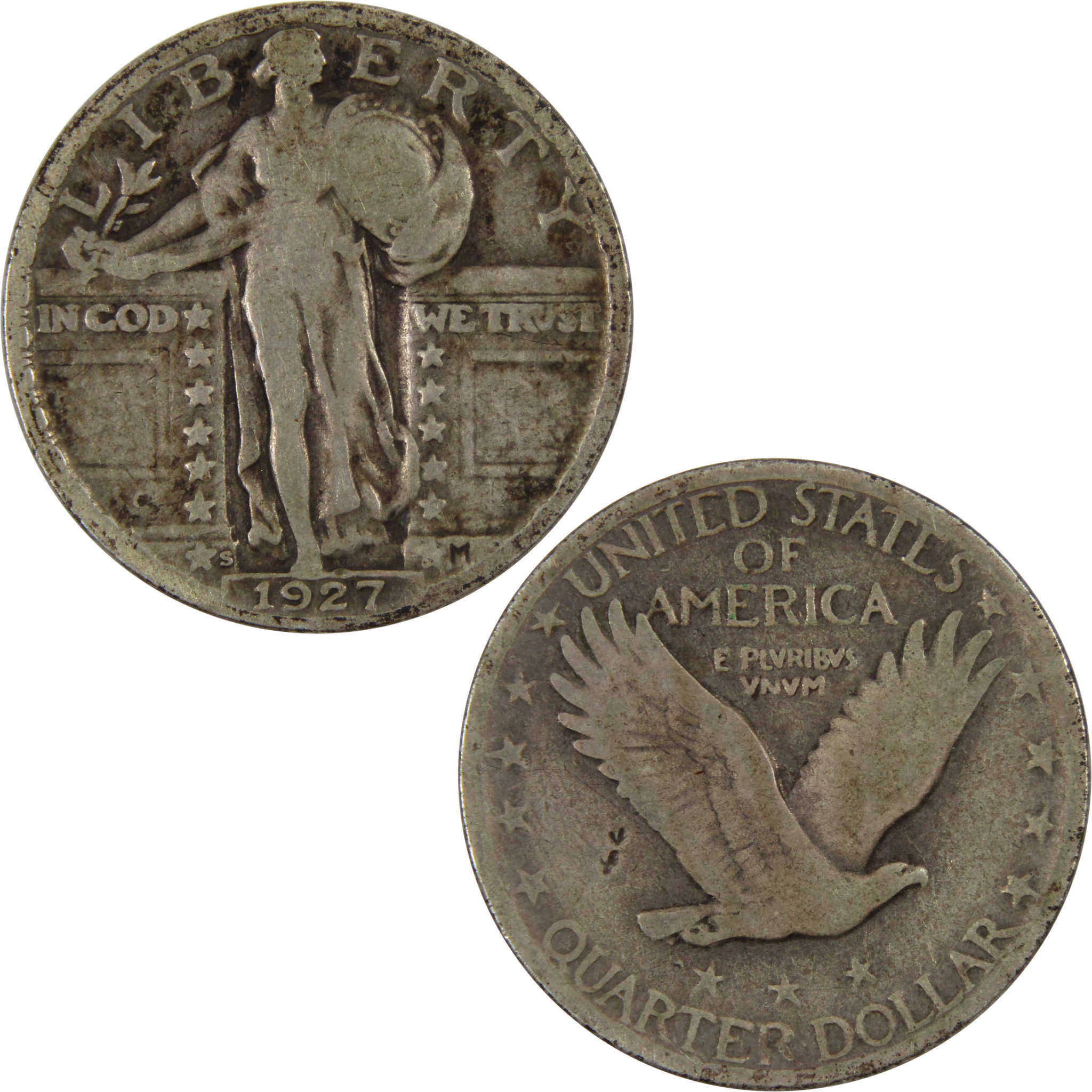 1927 S Standing Liberty Quarter VG Very Good 90% Silver SKU:I8417