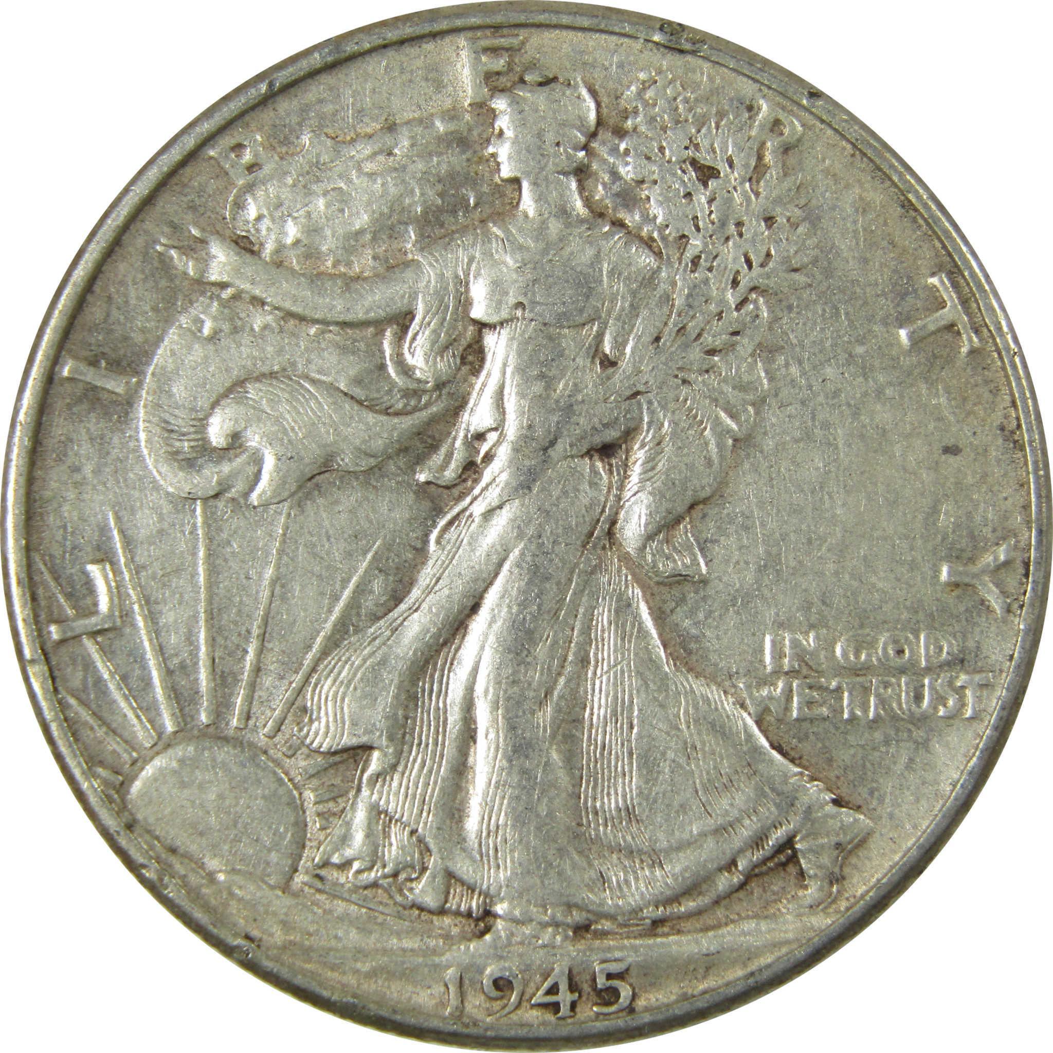 1945 Liberty Walking Silver Half Dollar XF EF Extremely Fine SKU:CP526