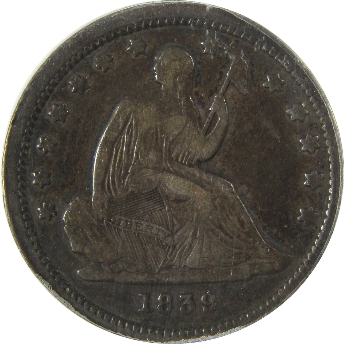1839 Seated Liberty Silver Quarter VF 20 ANACS SKU:I28003