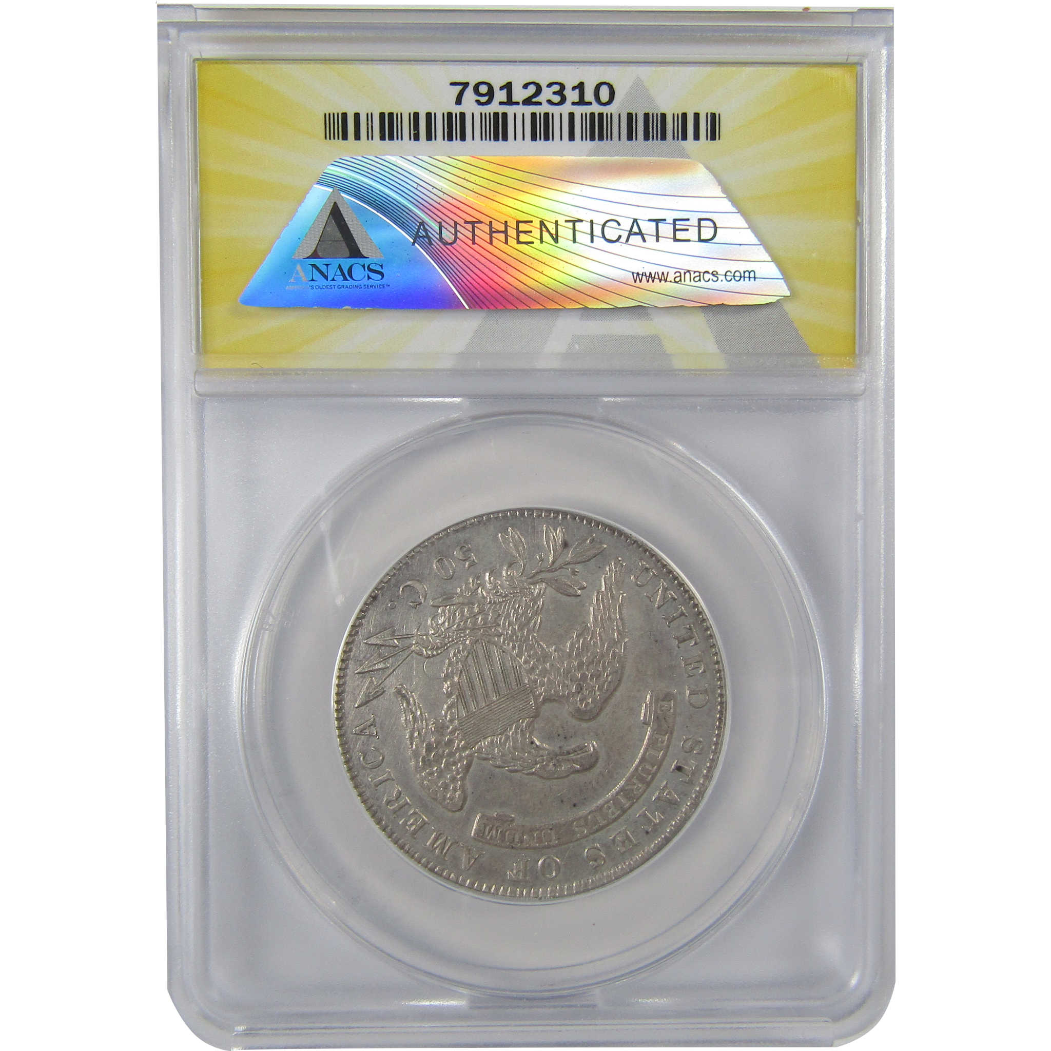 1836 Lettered Edge Capped Bust 50C AU 50 Details ANACS SKU:CPC1147