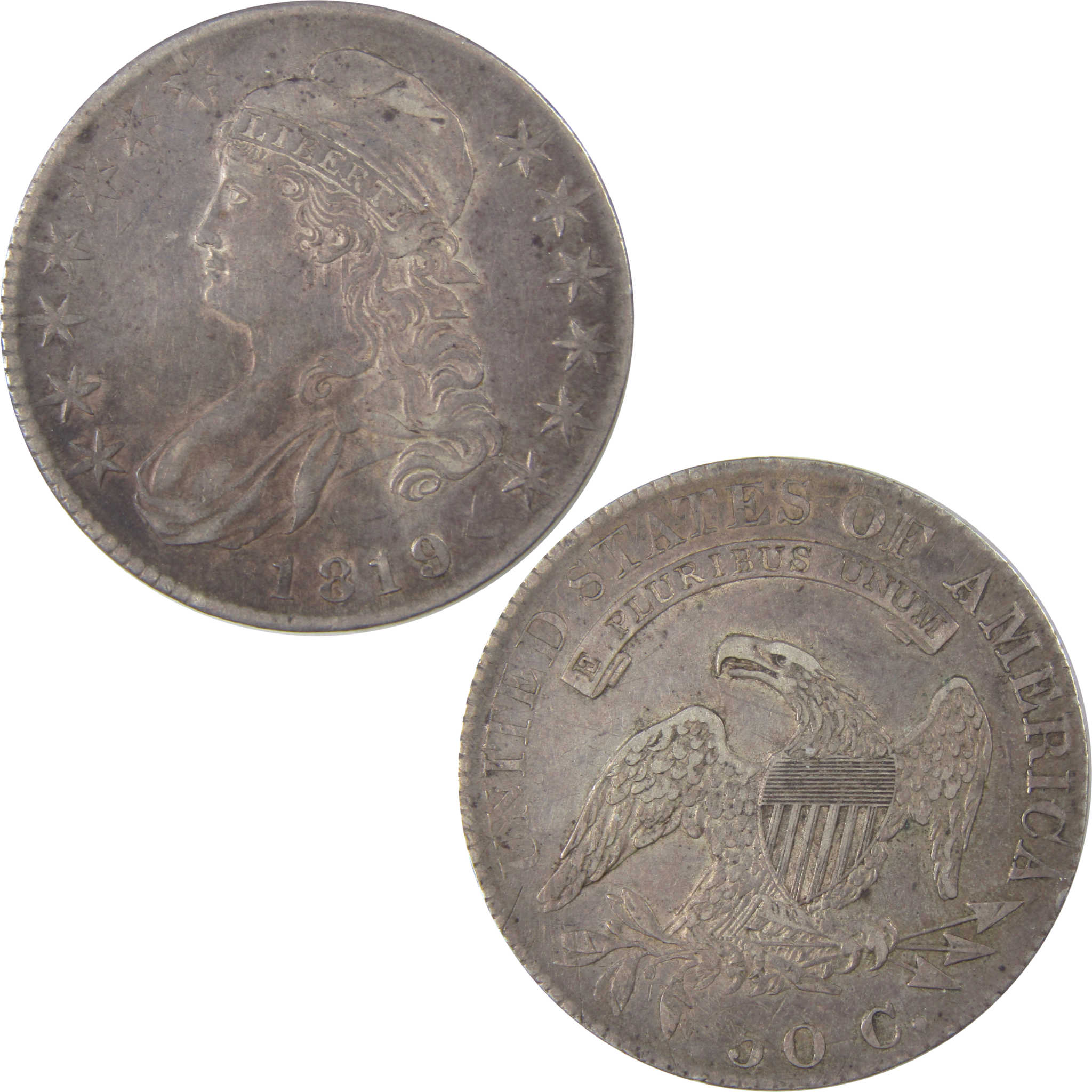 1819 Large 9 Capped Bust Half Dollar Extremely Fine Silver SKU:I17990