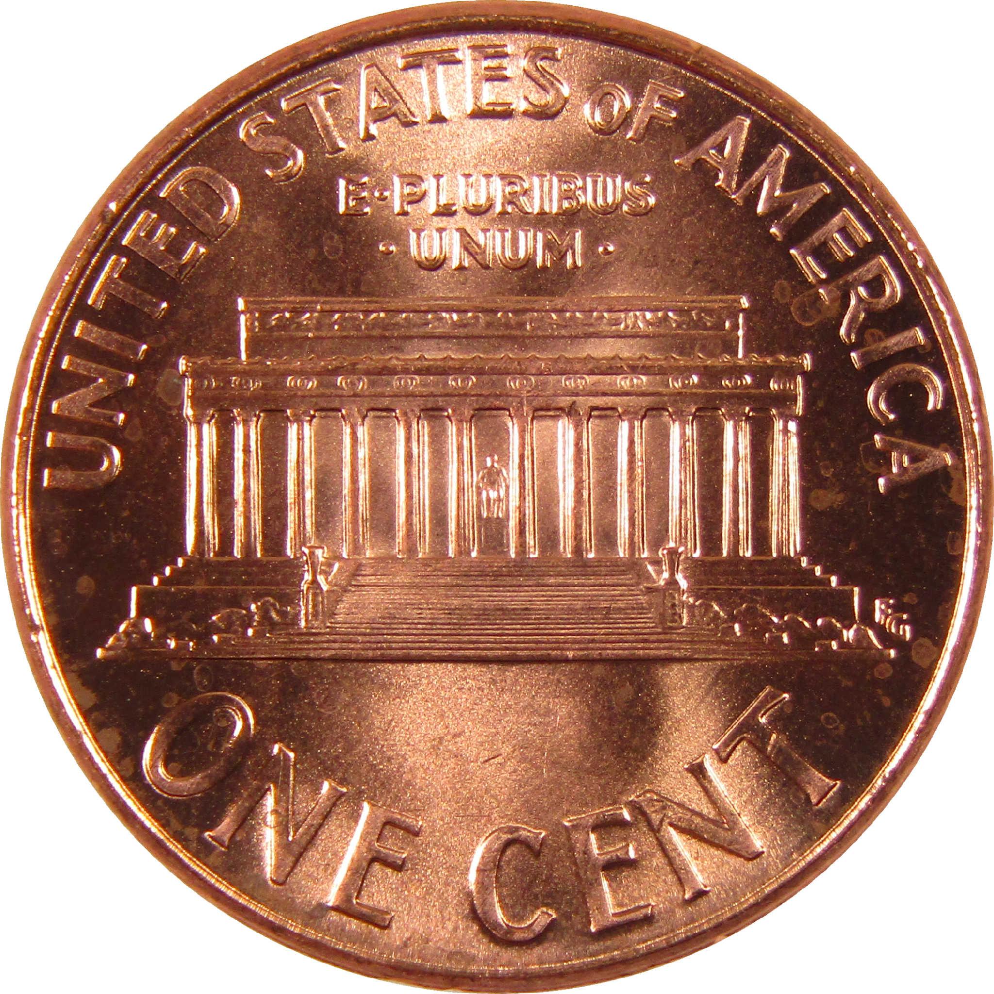 Lincoln Memorial reverse of a United States one cent coin, collectible penny