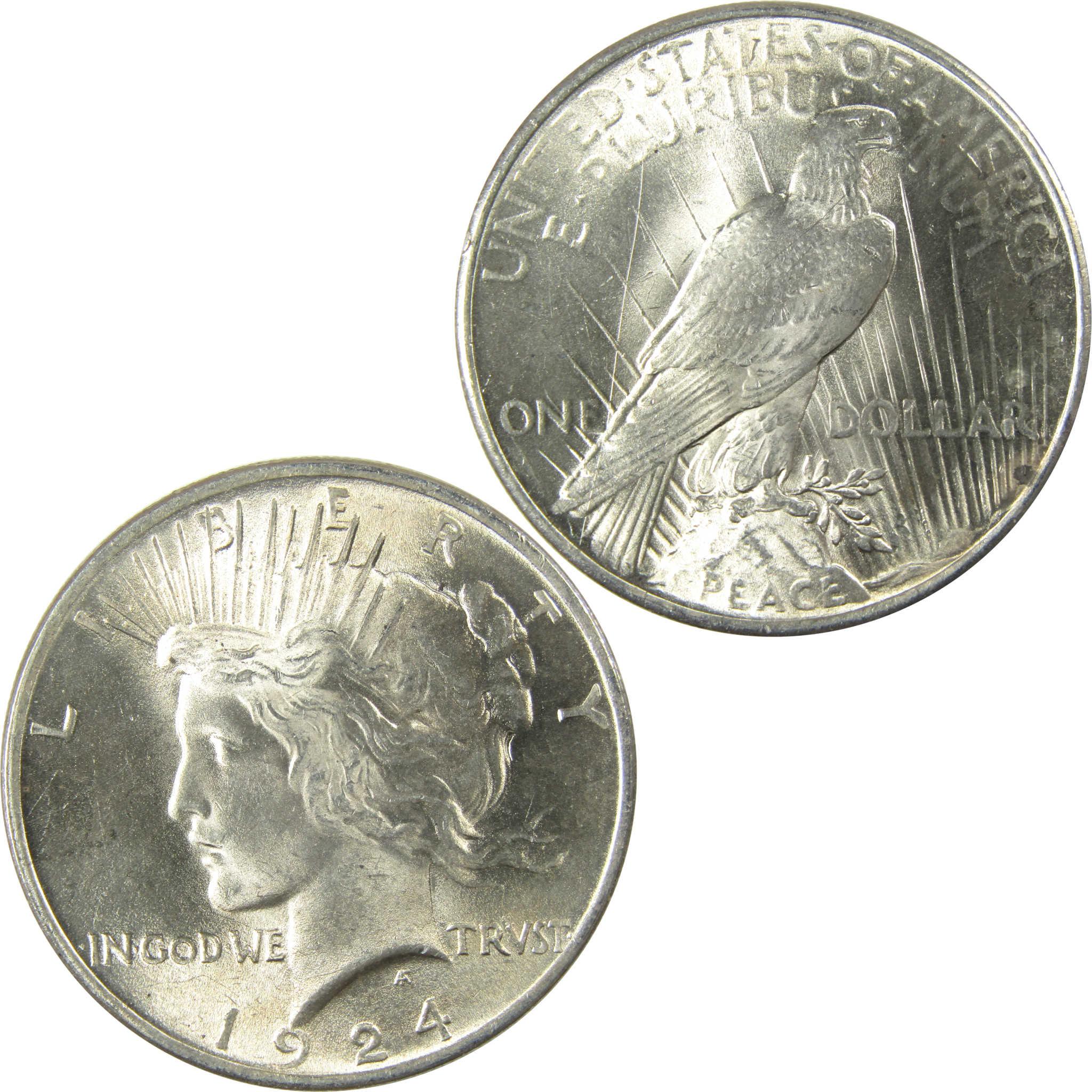 1924 Peace Silver Dollar Uncirculated Mint State $1 Coin SKU:I24759