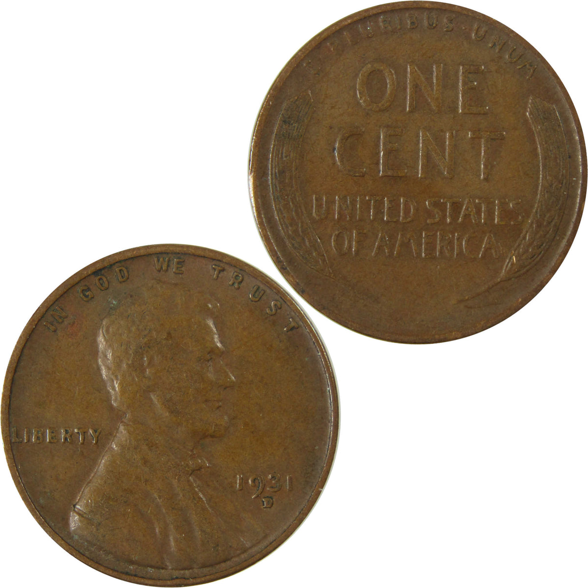 1931 D Lincoln Wheat Cent VF Very Fine Penny 1c Coin SKU:I27312
