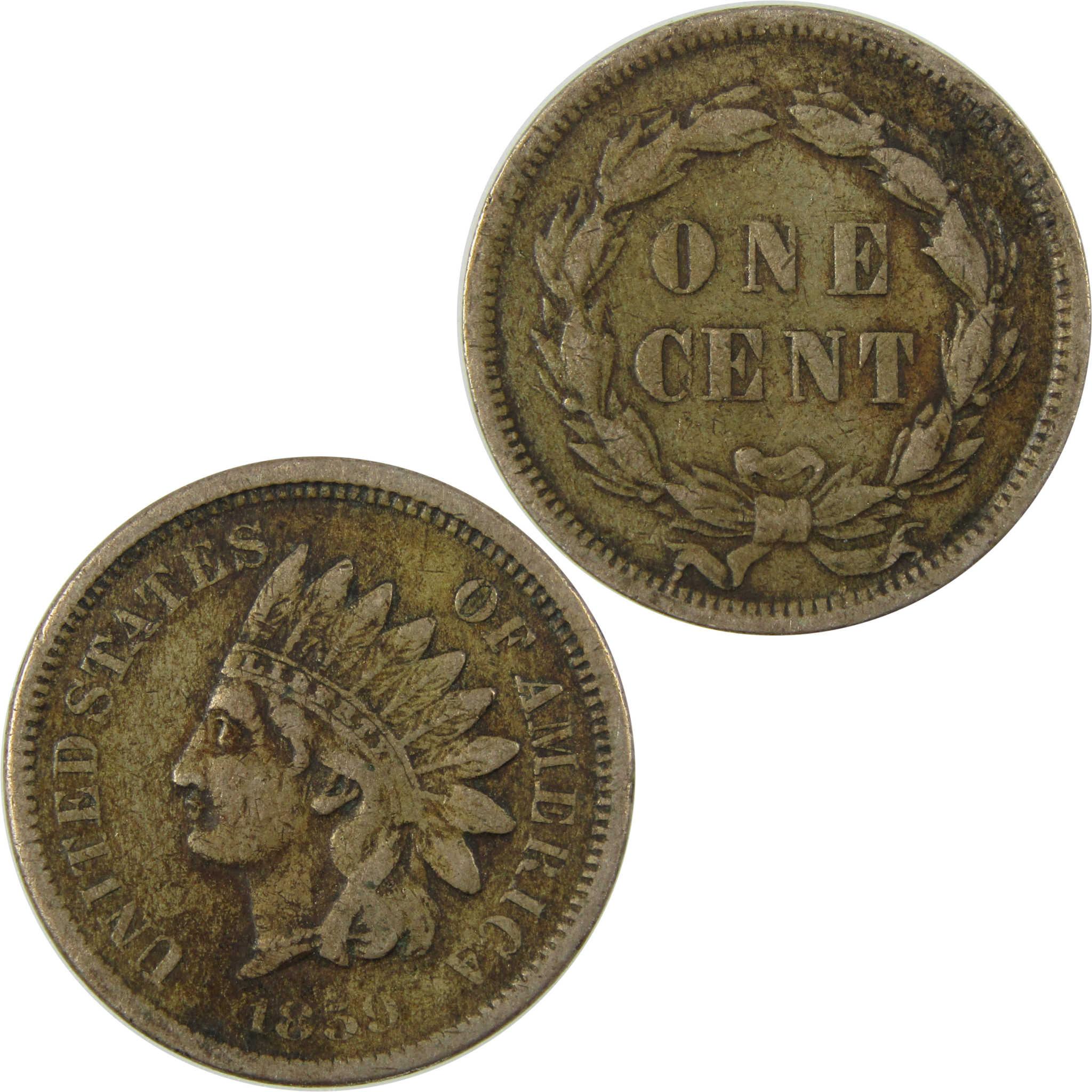 1859 Indian Head Cent VF Very Fine Penny 1c Coin SKU:CP1323