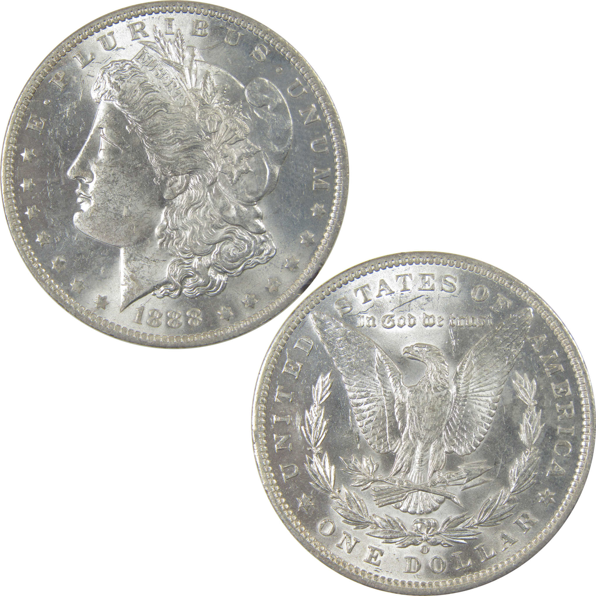 1888 O Morgan Dollar Uncirculated Mint State Silver $1 Coin SKU:I23824 - Morgan coin - Morgan silver dollar - Morgan silver dollar for sale - Profile Coins & Collectibles