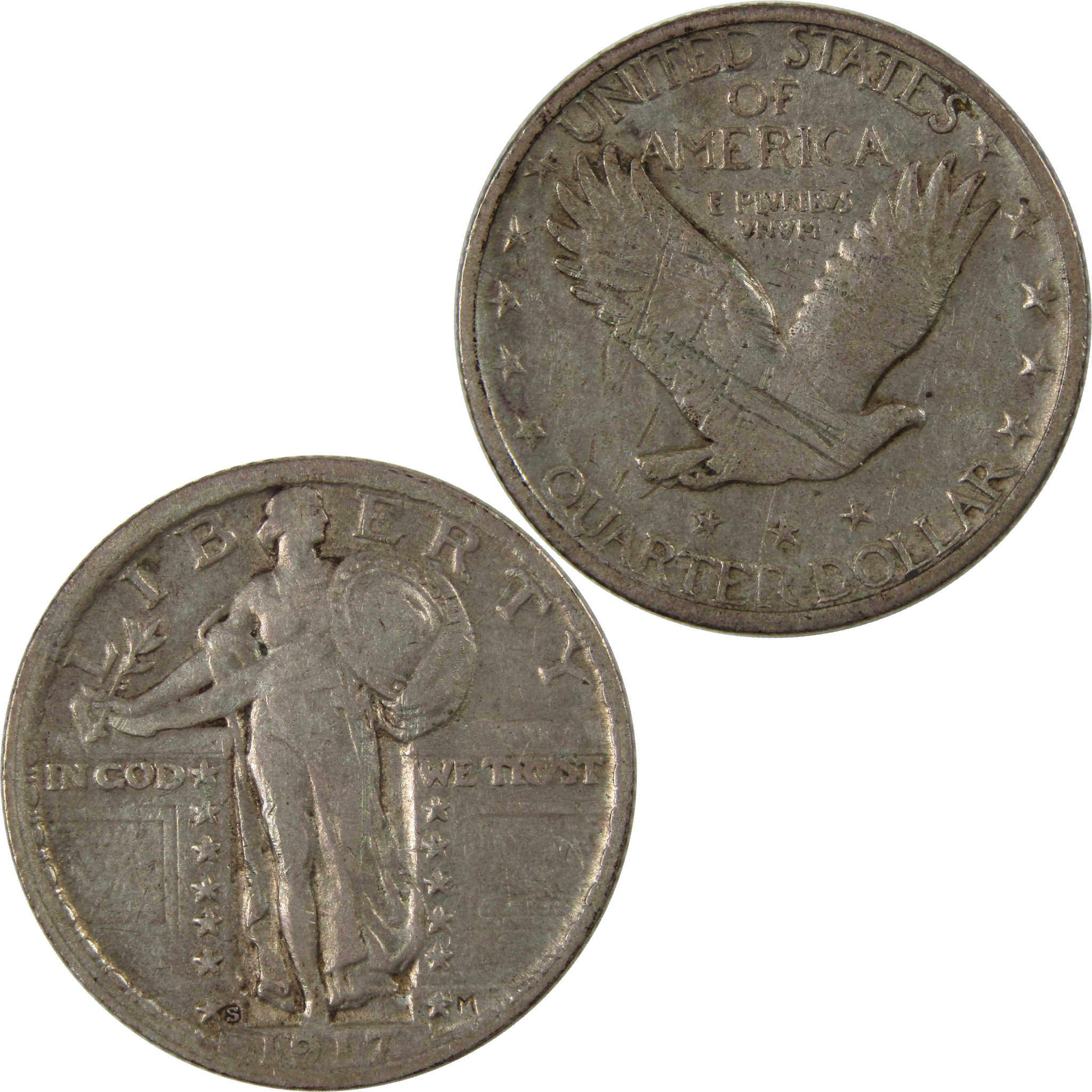 1917 S Type 2 Standing Liberty Quarter F Fine Details SKU:I23720