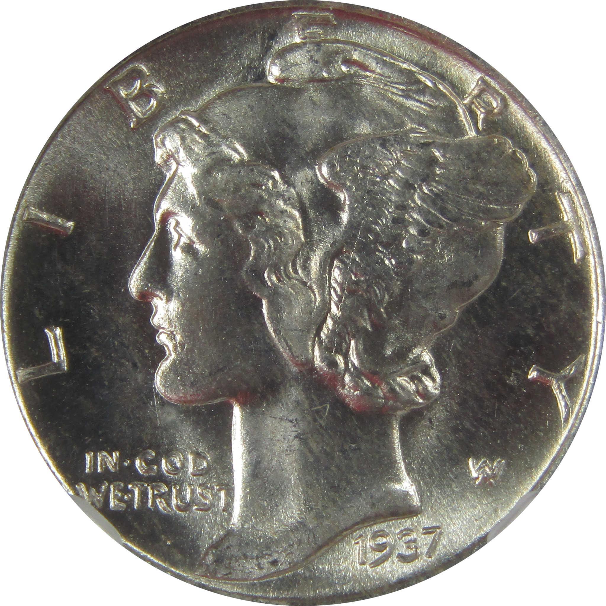 1937 S Mercury Dime MS 66 FB NGC Silver Uncirculated SKU:I23189