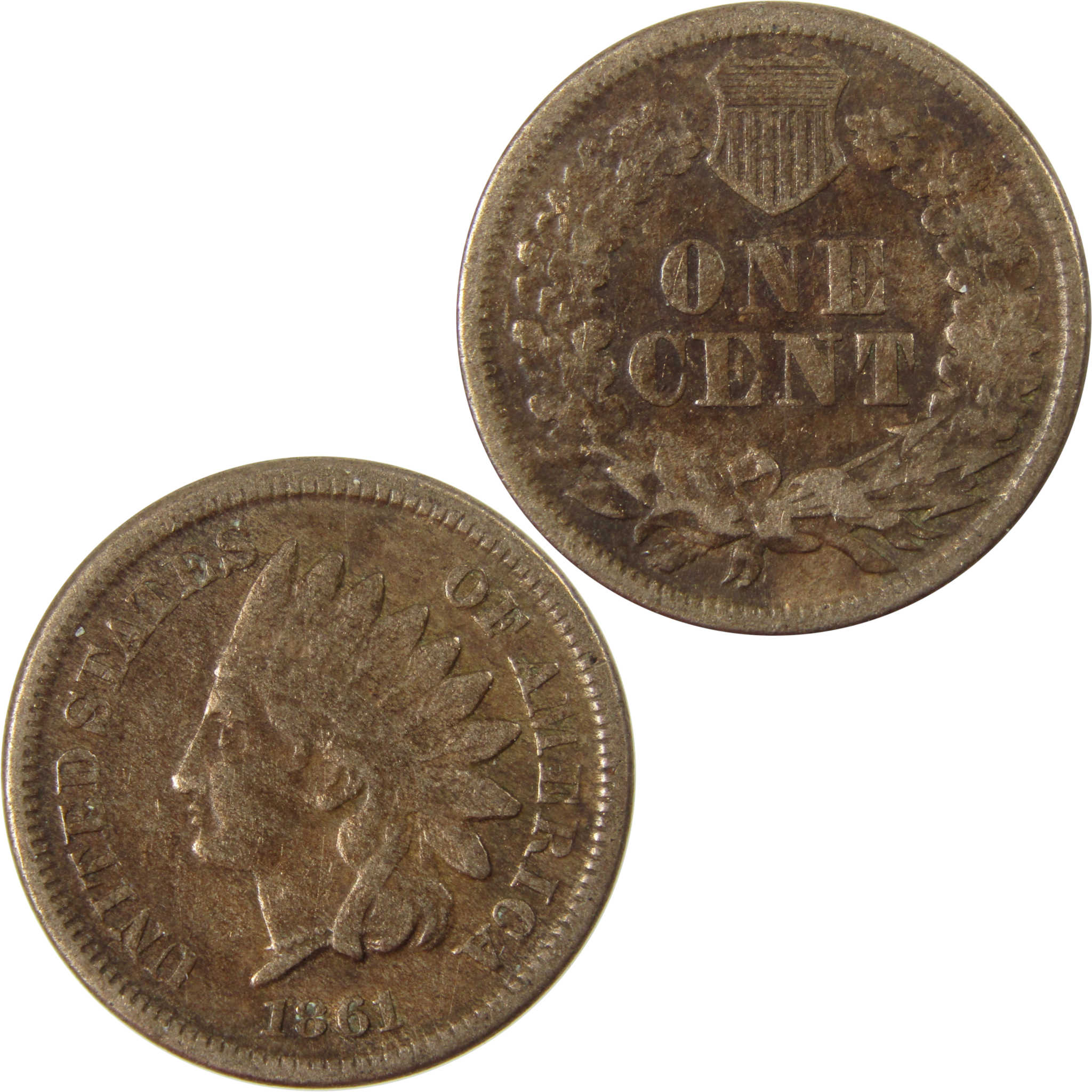 1861 Indian Head Cent VF Very Fine Penny 1c Coin SKU:CP1253