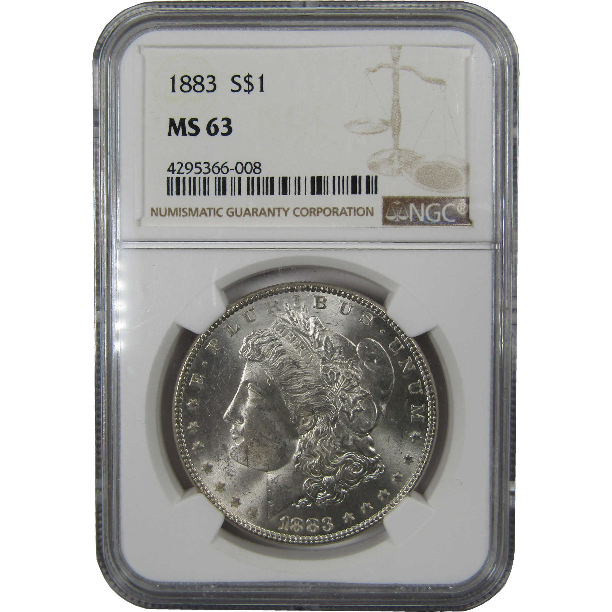 1883 Morgan Dollar MS 63 NGC Silver Uncirculated $1 Coin SKU:I23711
